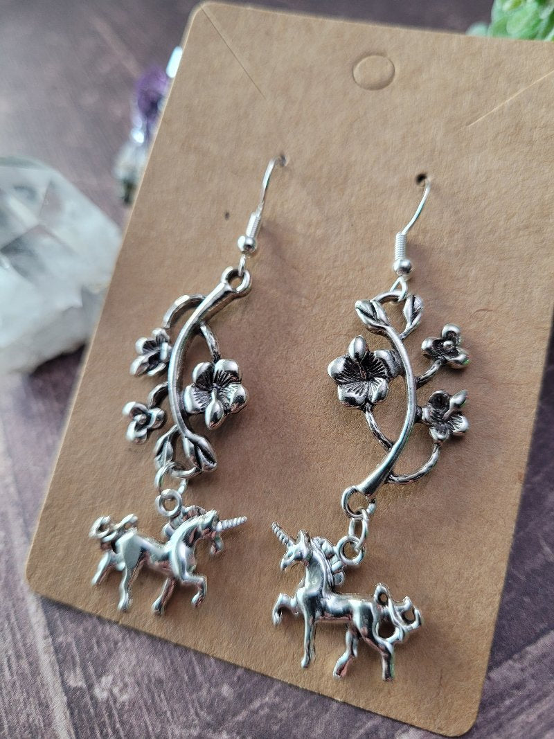Botanical Unicorn Earrings