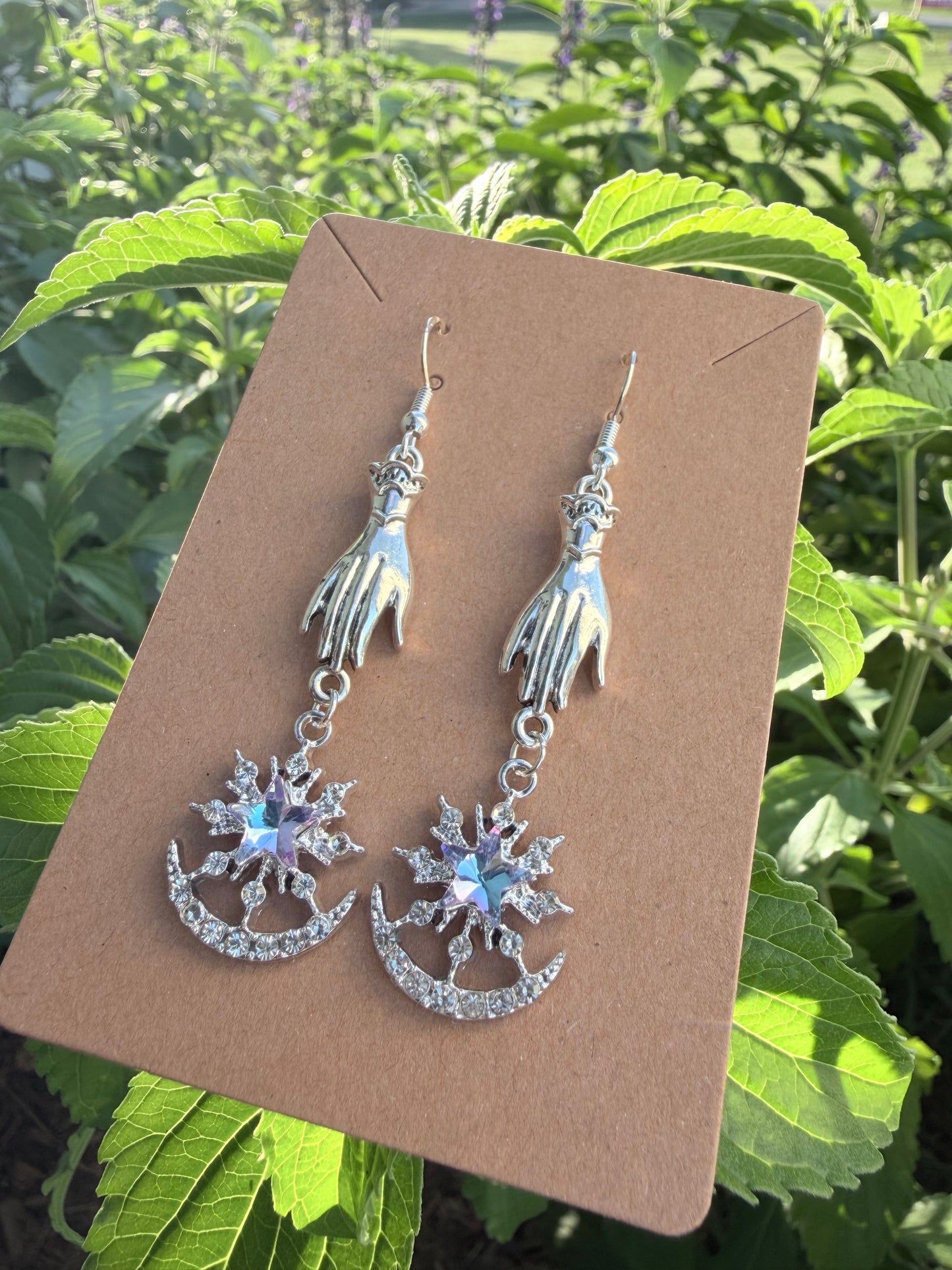 Starbound Wanderer Celestial Earrings | Gothic Moon & Star Jewelry