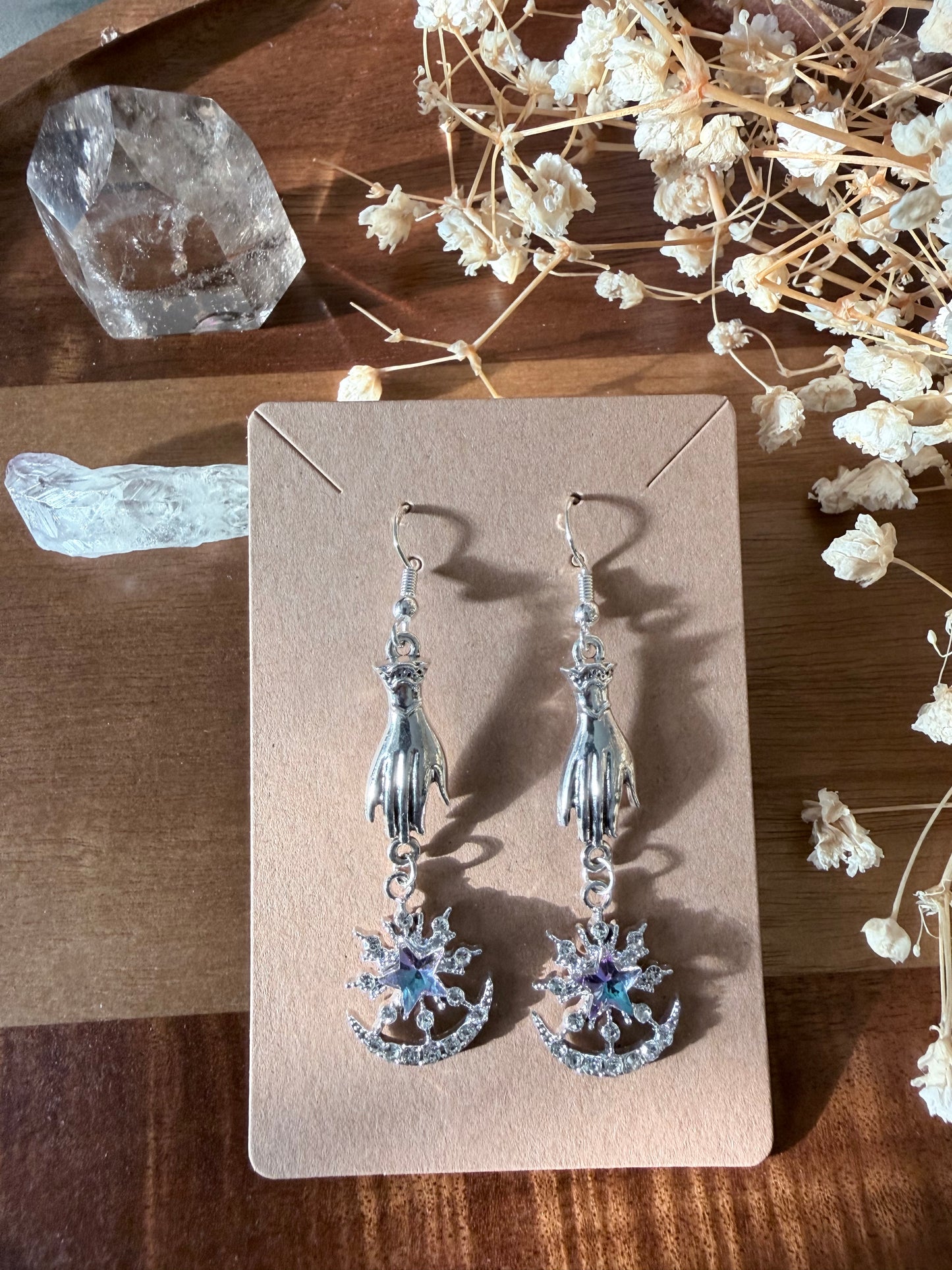 Starbound Wanderer Celestial Earrings | Gothic Moon & Star Jewelry