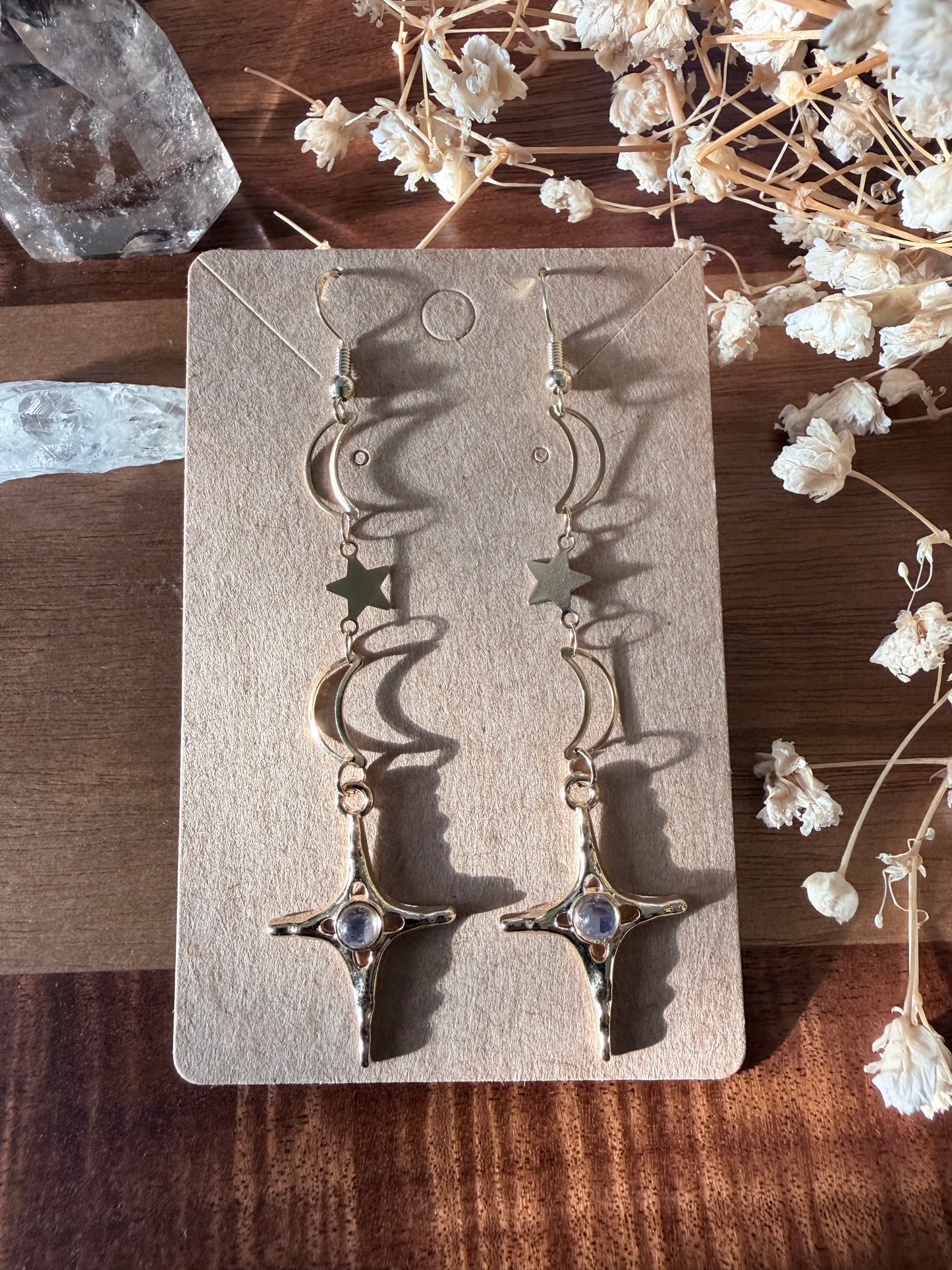 Astral Dreamer Celestial Earrings | 90s Whimsical Goth Moon & Star Jewelry