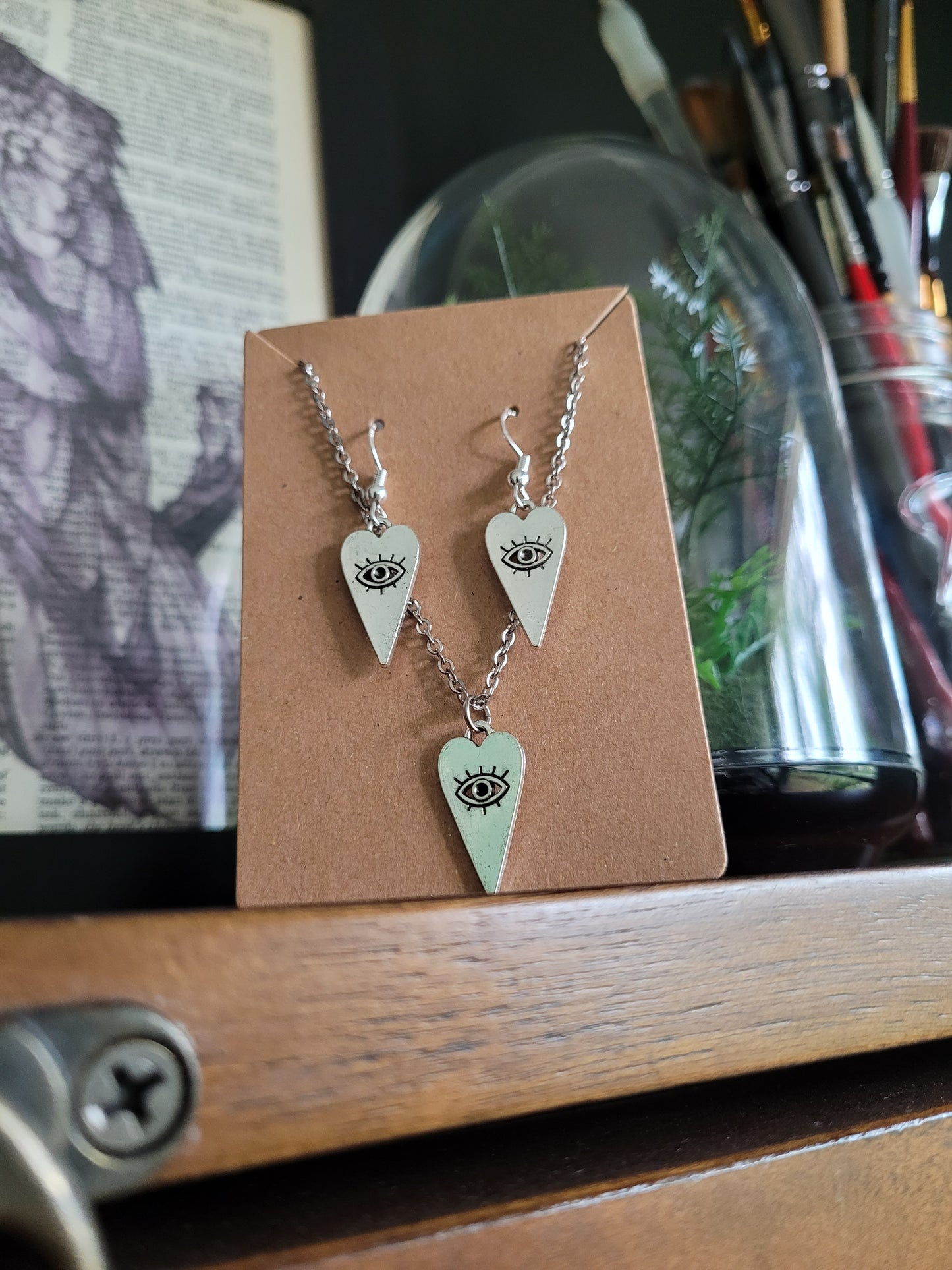 Evil Eye Heart Jewelry Set