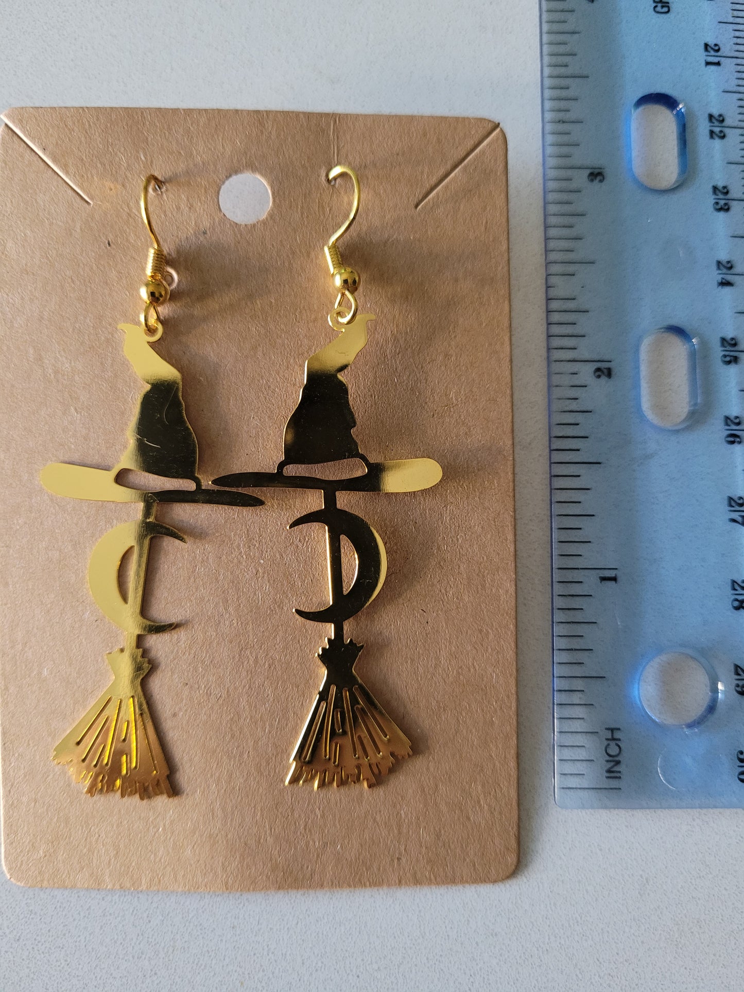 Witches Broom and Hat Earrings