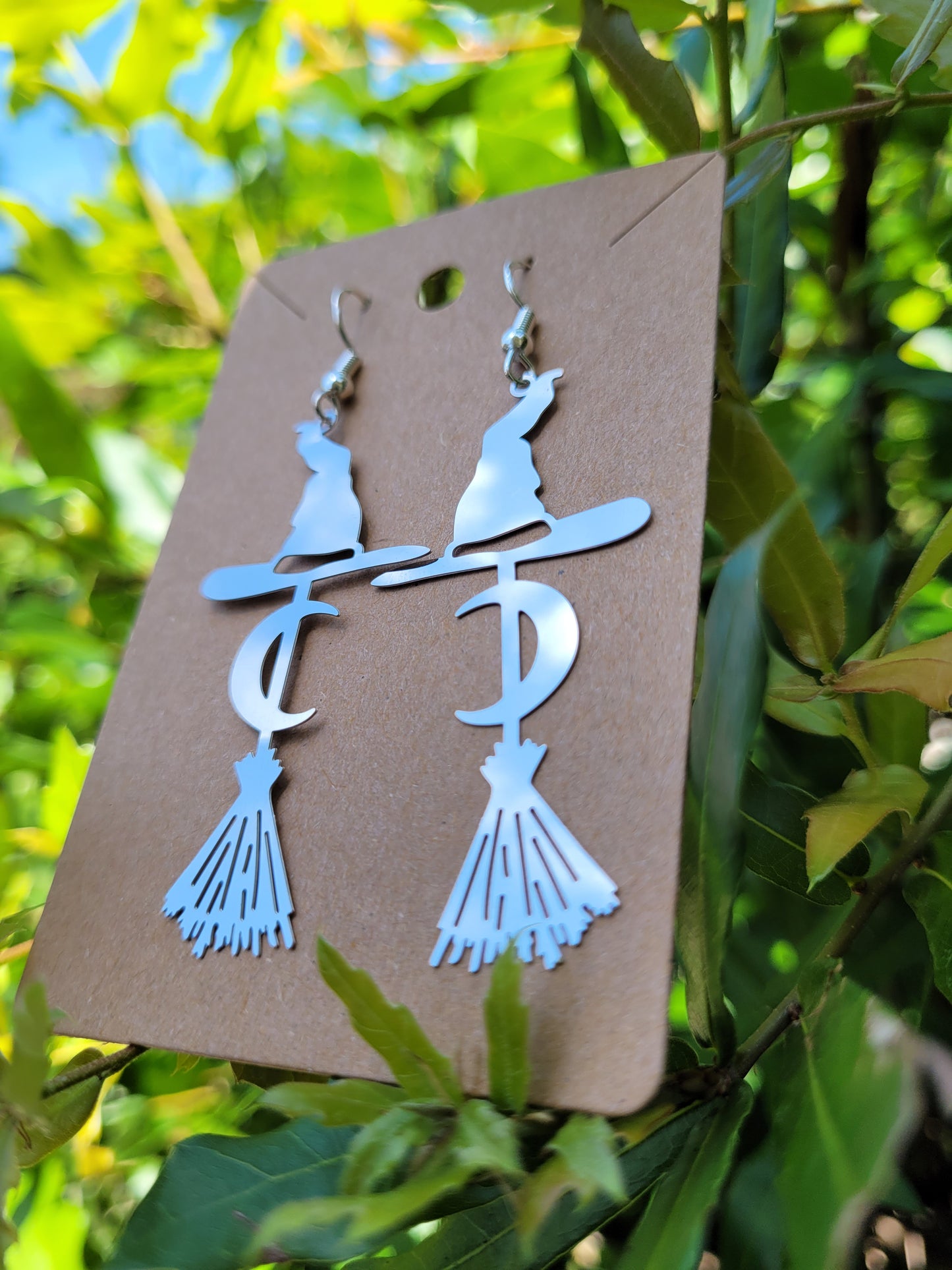 Witches Broom and Hat Earrings