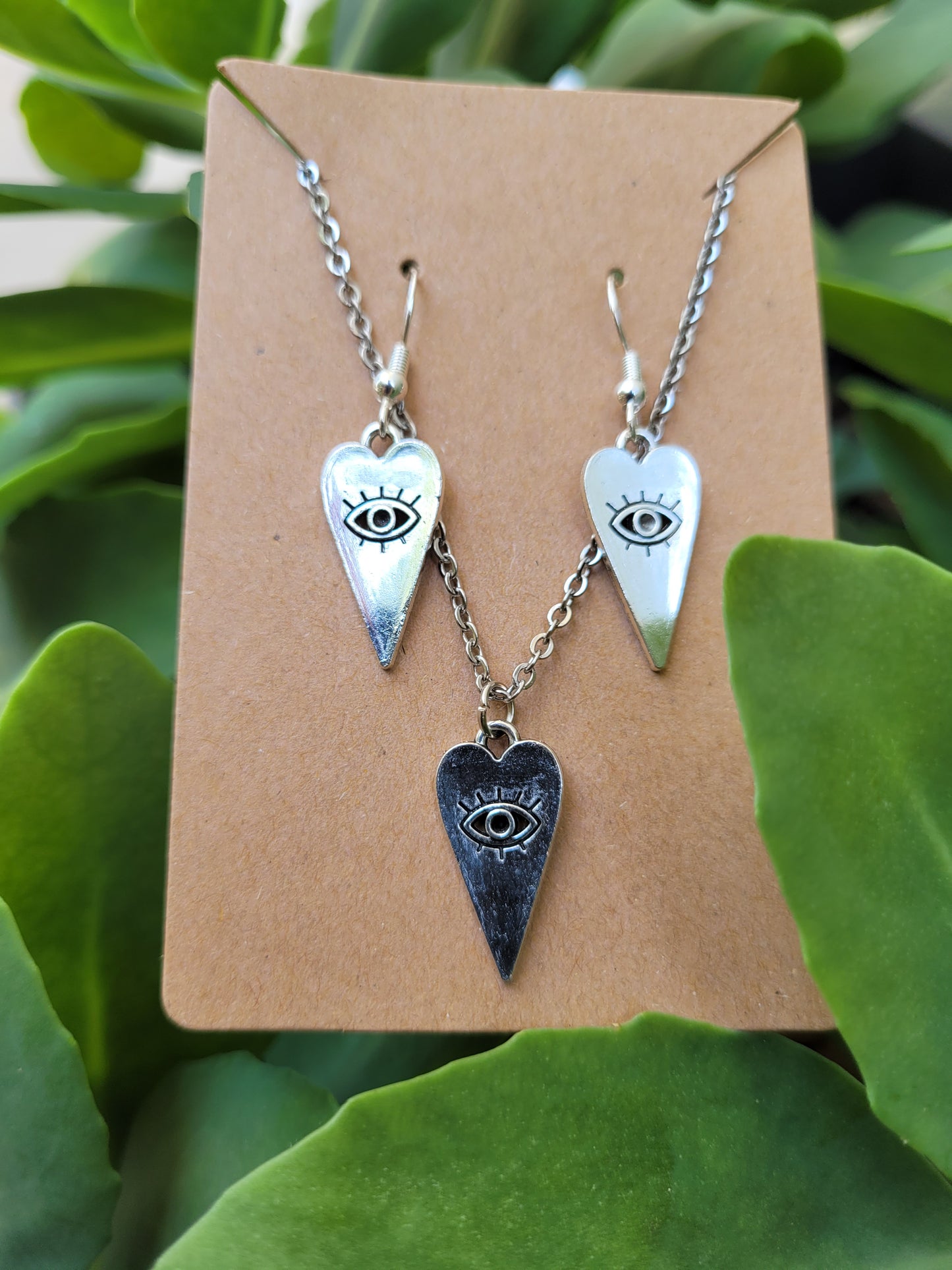 Evil Eye Heart Jewelry Set