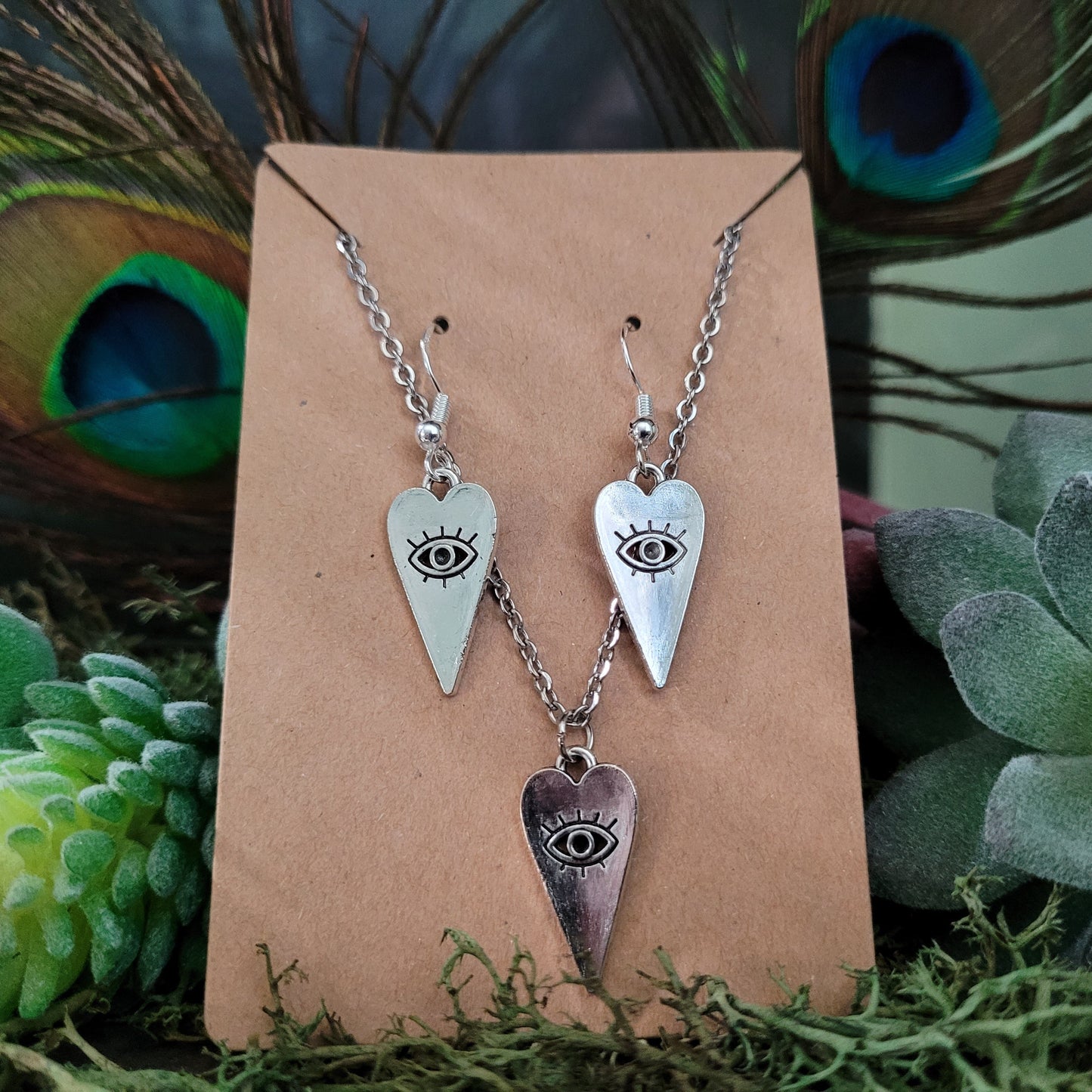 Evil Eye Heart Jewelry Set