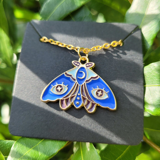 Evil Eye Moth Necklace