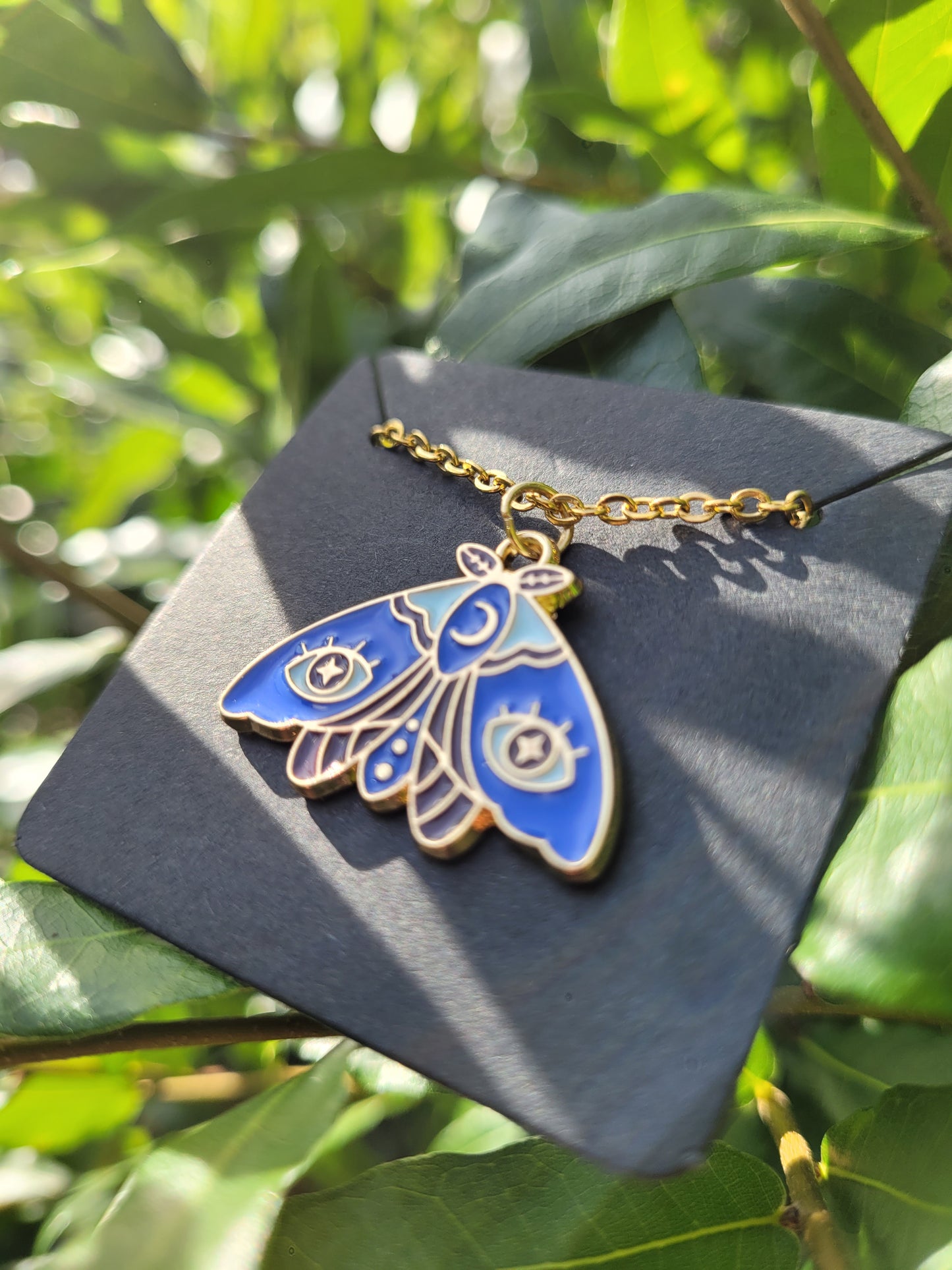 Evil Eye Moth Necklace