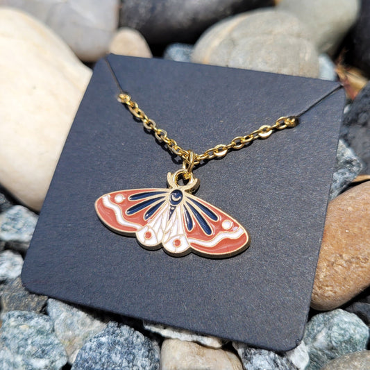 Brown Moth Necklace