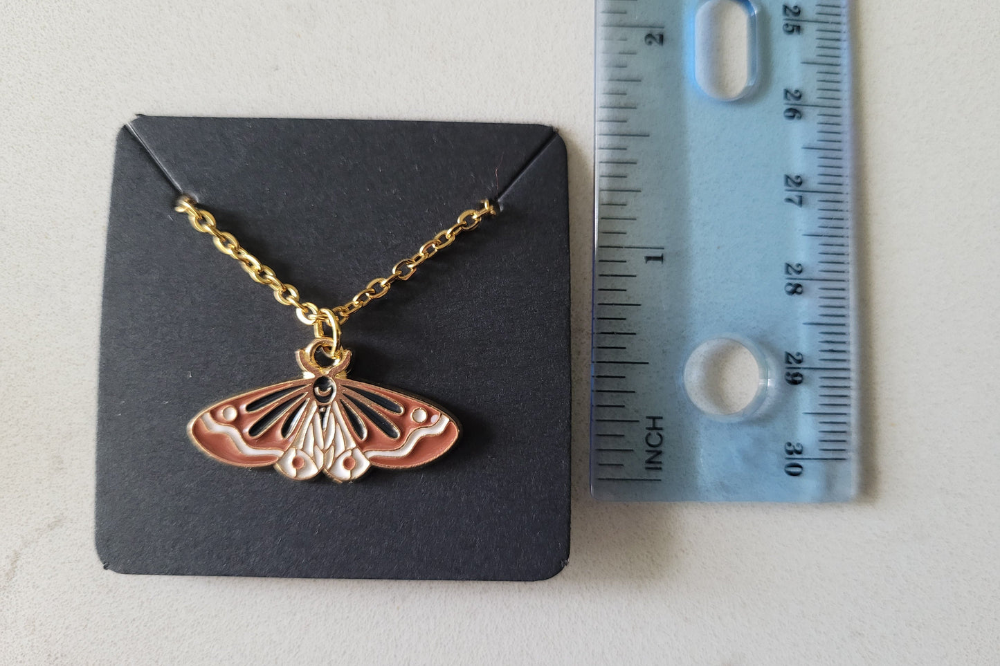 Brown Moth Necklace