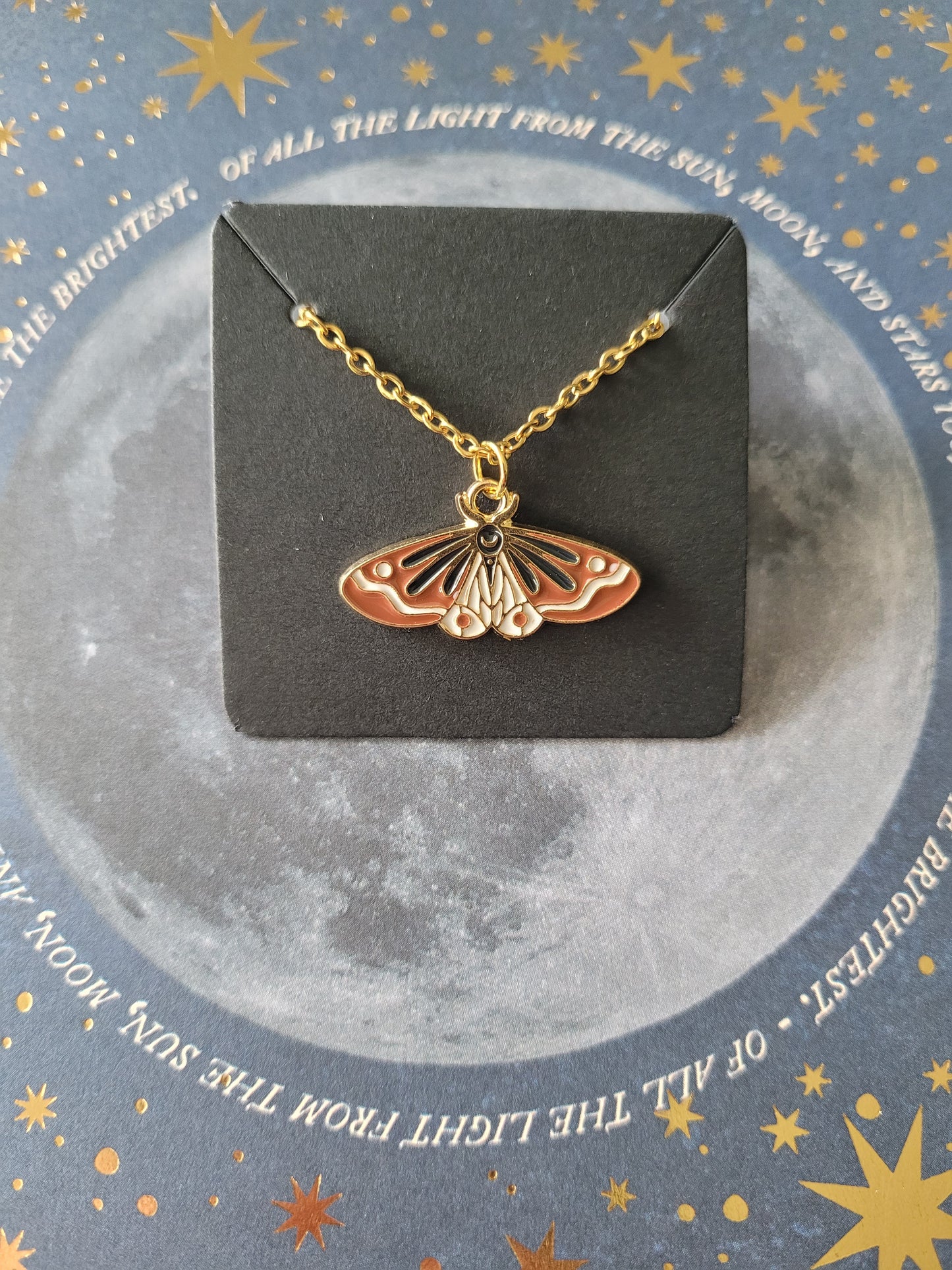 Brown Moth Necklace