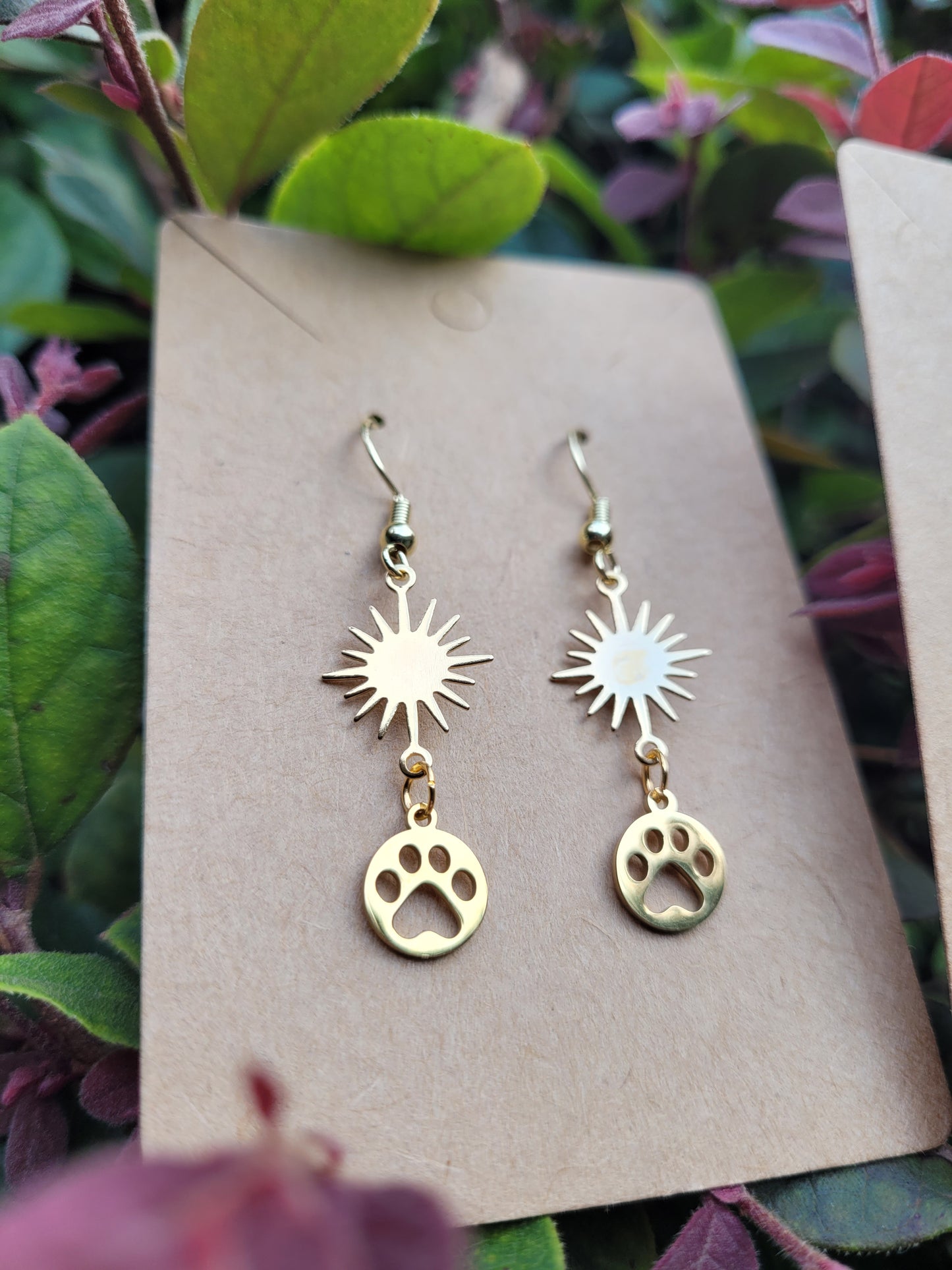 Paw Earrings - Gold and Silver Finish