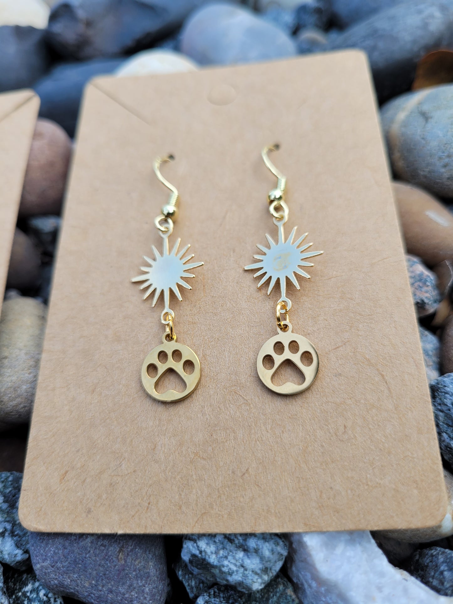 Paw Earrings - Gold and Silver Finish