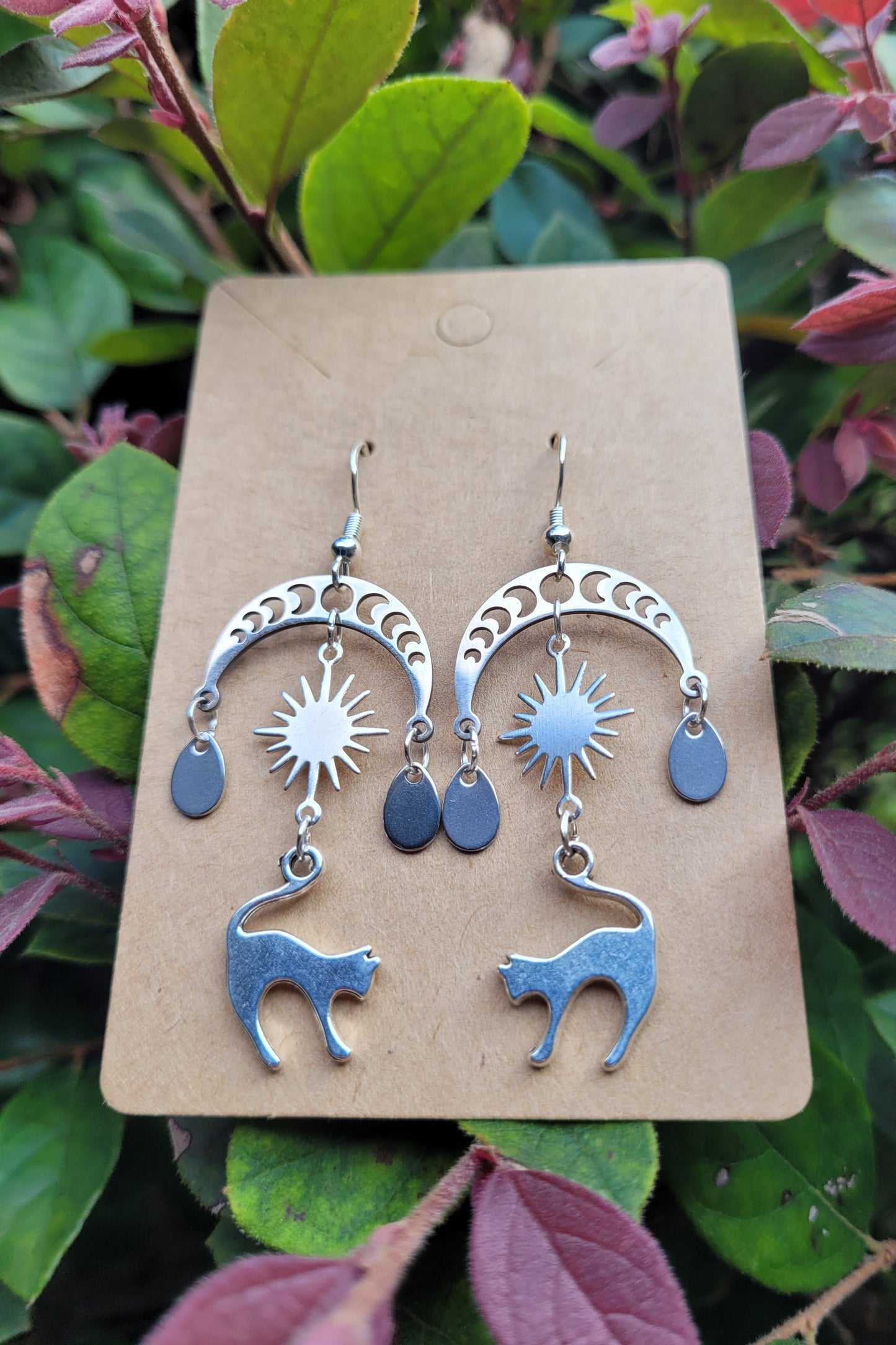 Celestial Cat Chandelier Earrings