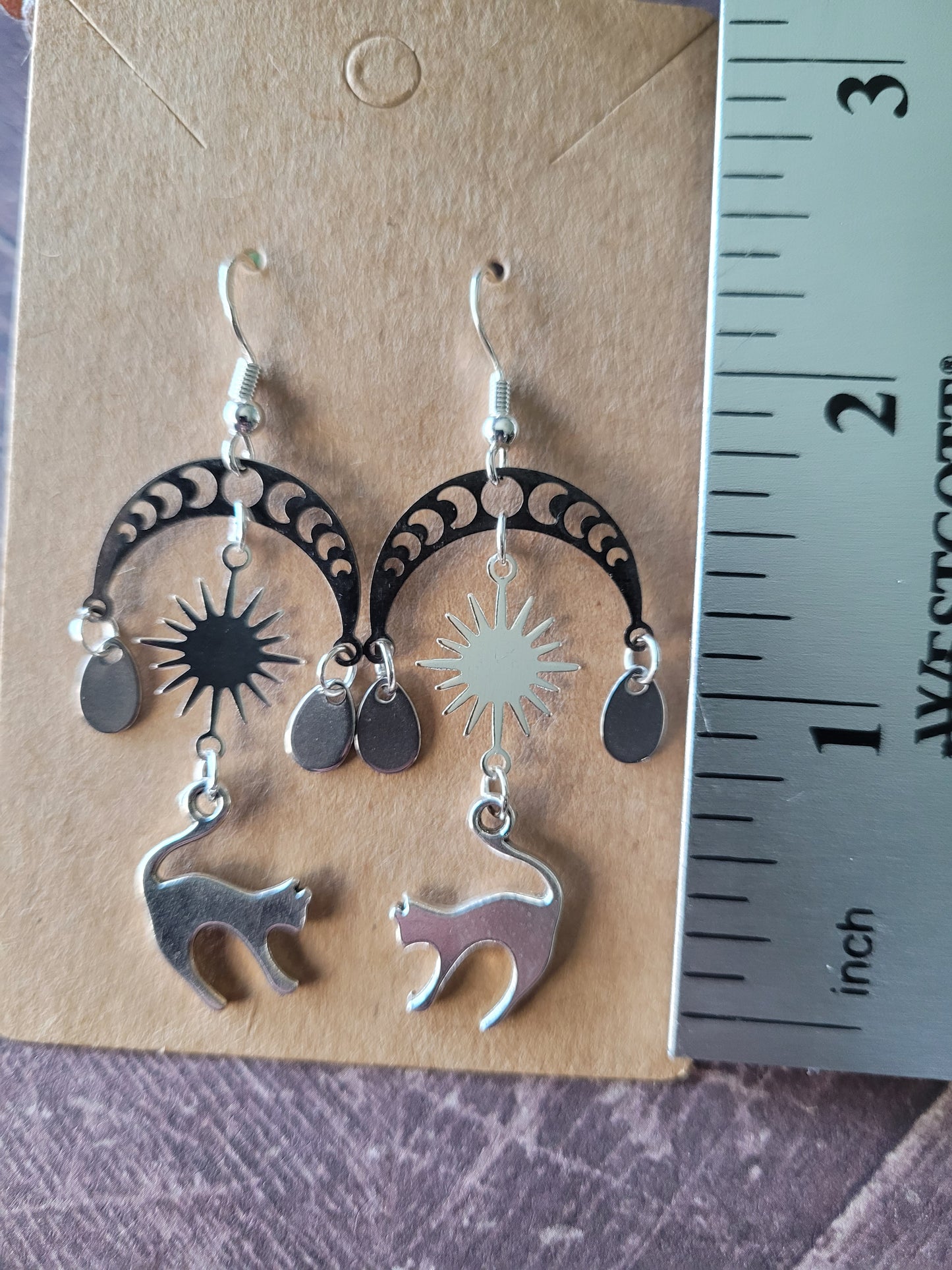 Celestial Cat Chandelier Earrings