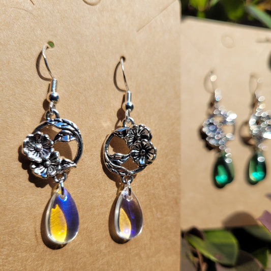 Botanical Teardrop Earrings - Multiple Color Options