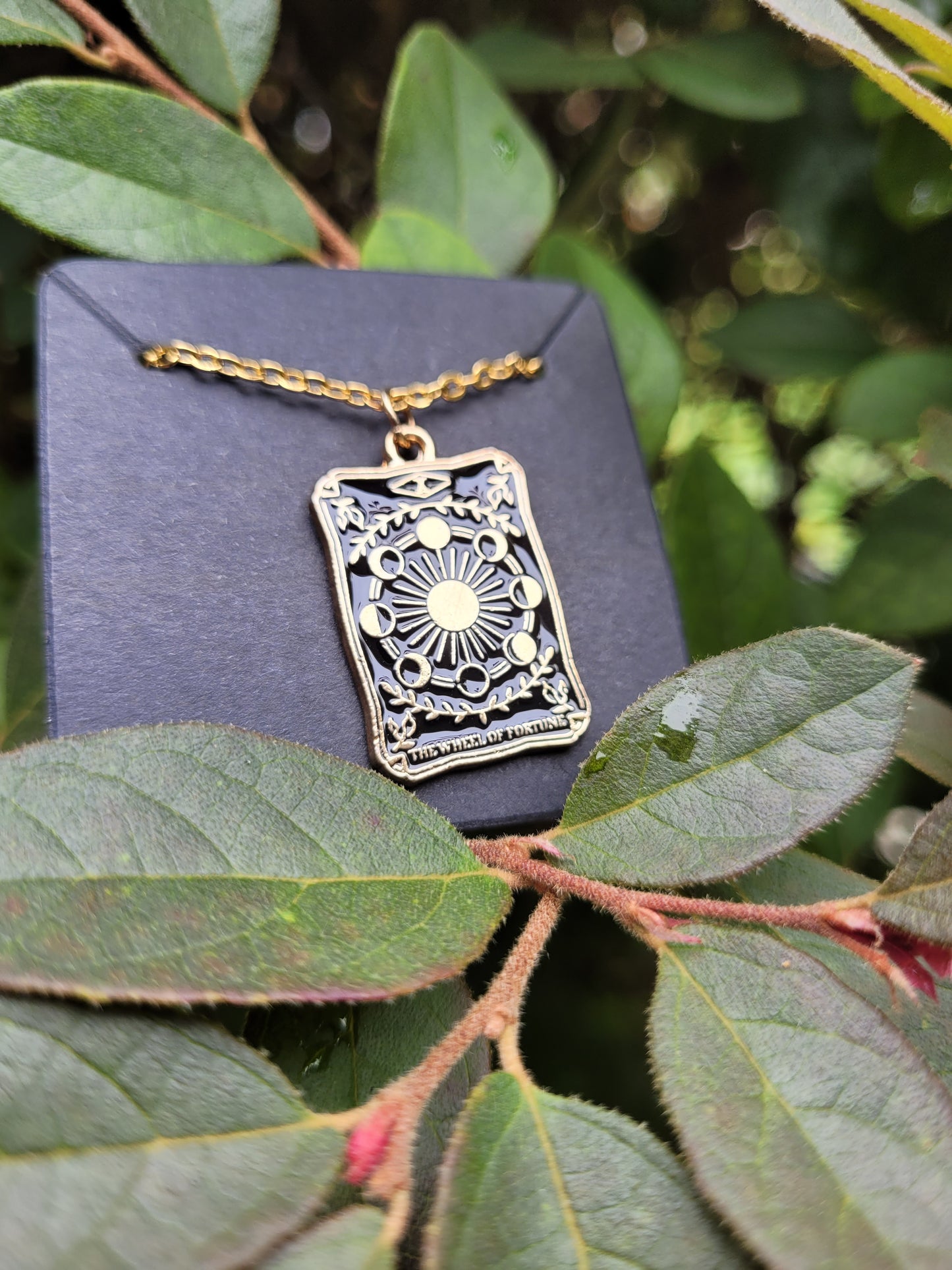 Wheel of Fortune Tarot Card Necklace