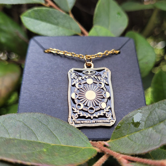 Wheel of Fortune Tarot Card Necklace