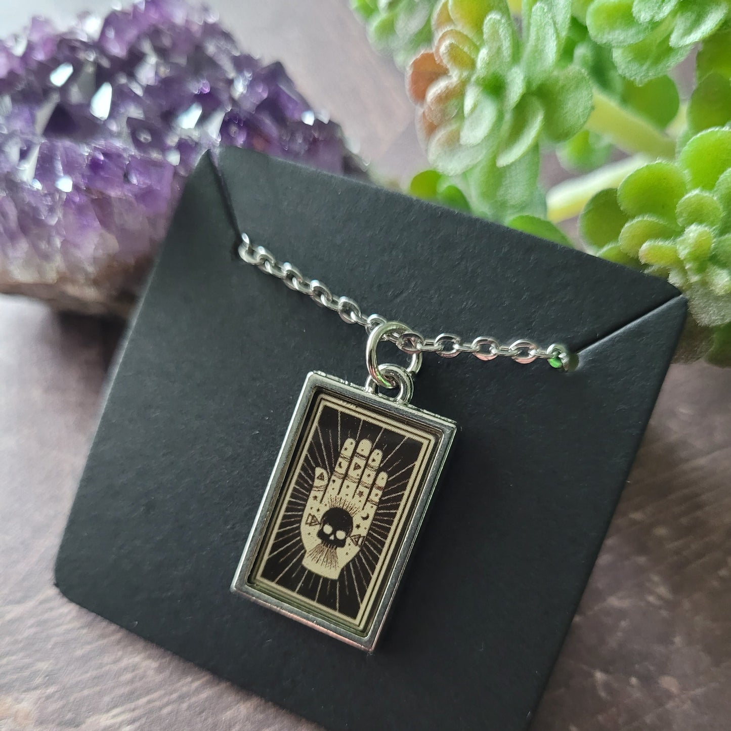 Palmistry Card Charm Necklace