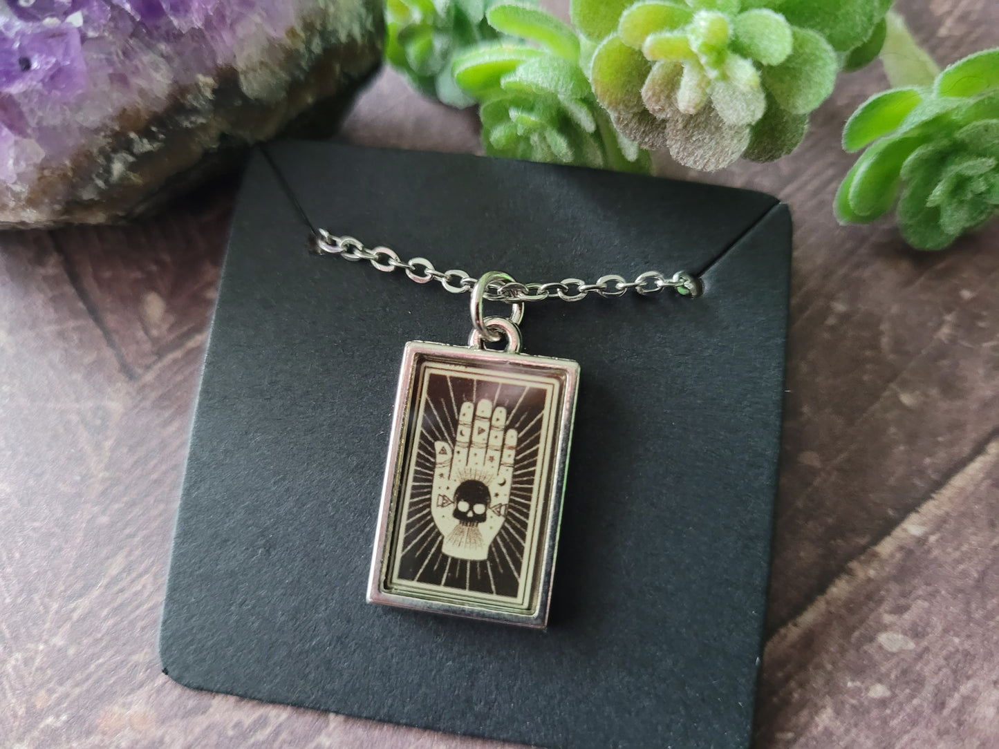 Palmistry Card Charm Necklace