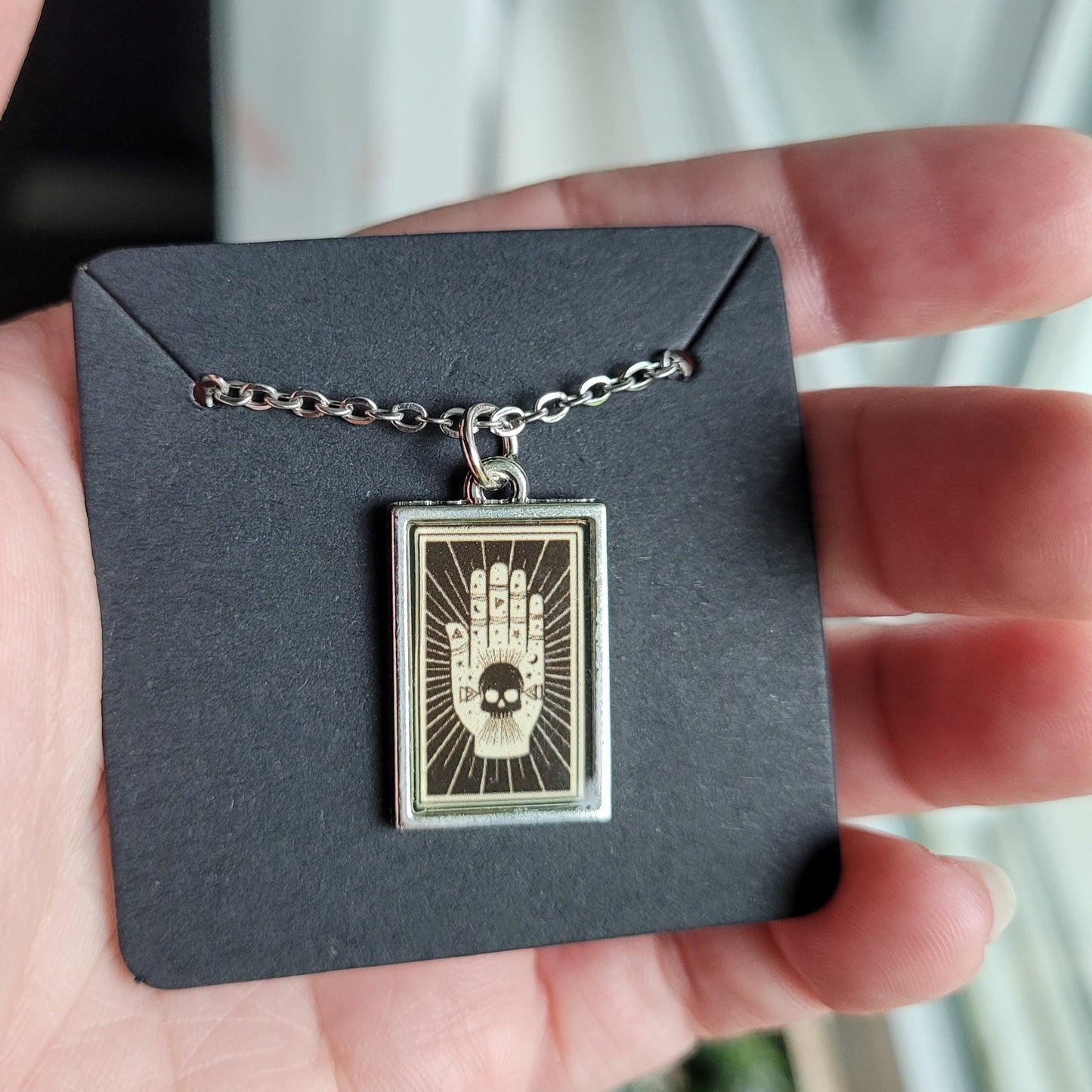 Palmistry Card Charm Necklace