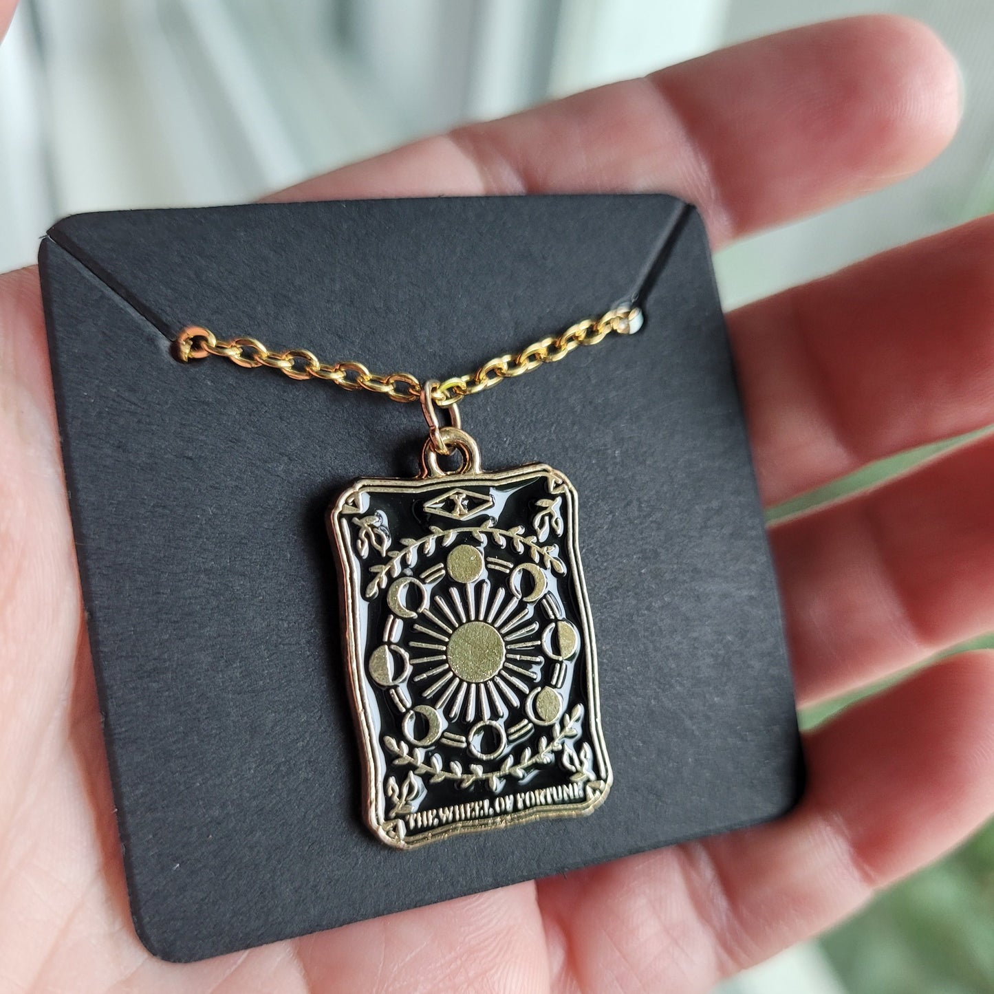 Wheel of Fortune Tarot Card Necklace