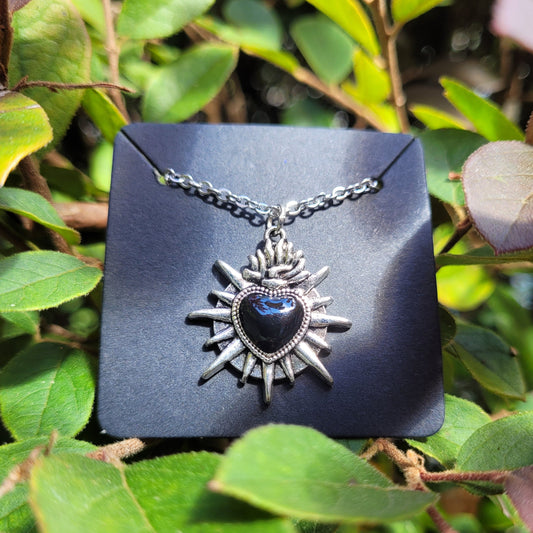 Black Sacred Heart Necklace