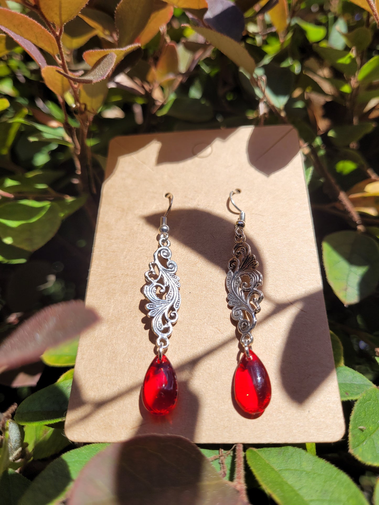 Filigree Teardrop Earrings - Two Colors