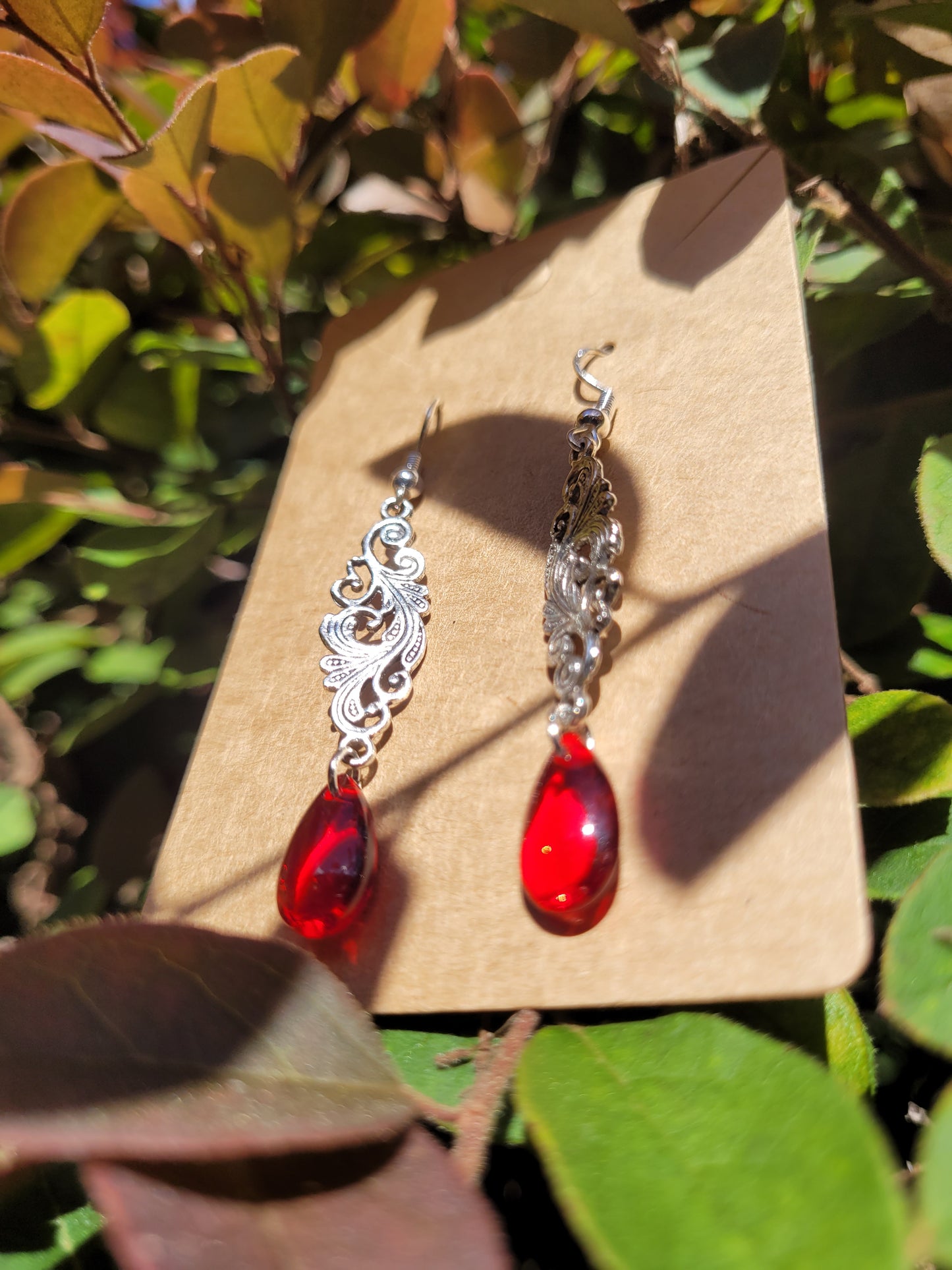 Filigree Teardrop Earrings - Two Colors