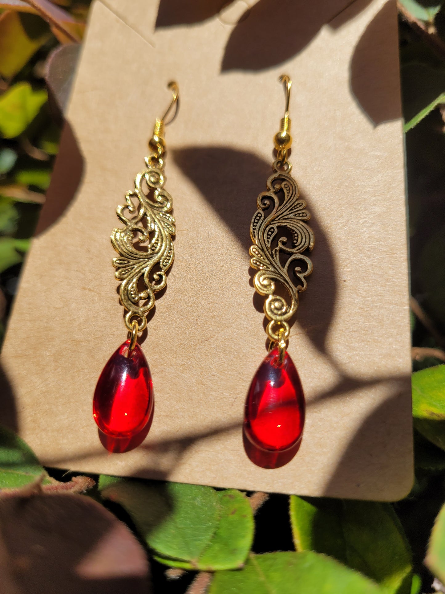 Filigree Teardrop Earrings - Two Colors