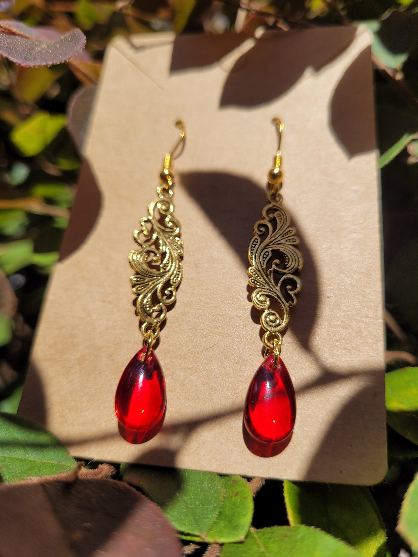 Filigree Teardrop Earrings - Two Colors