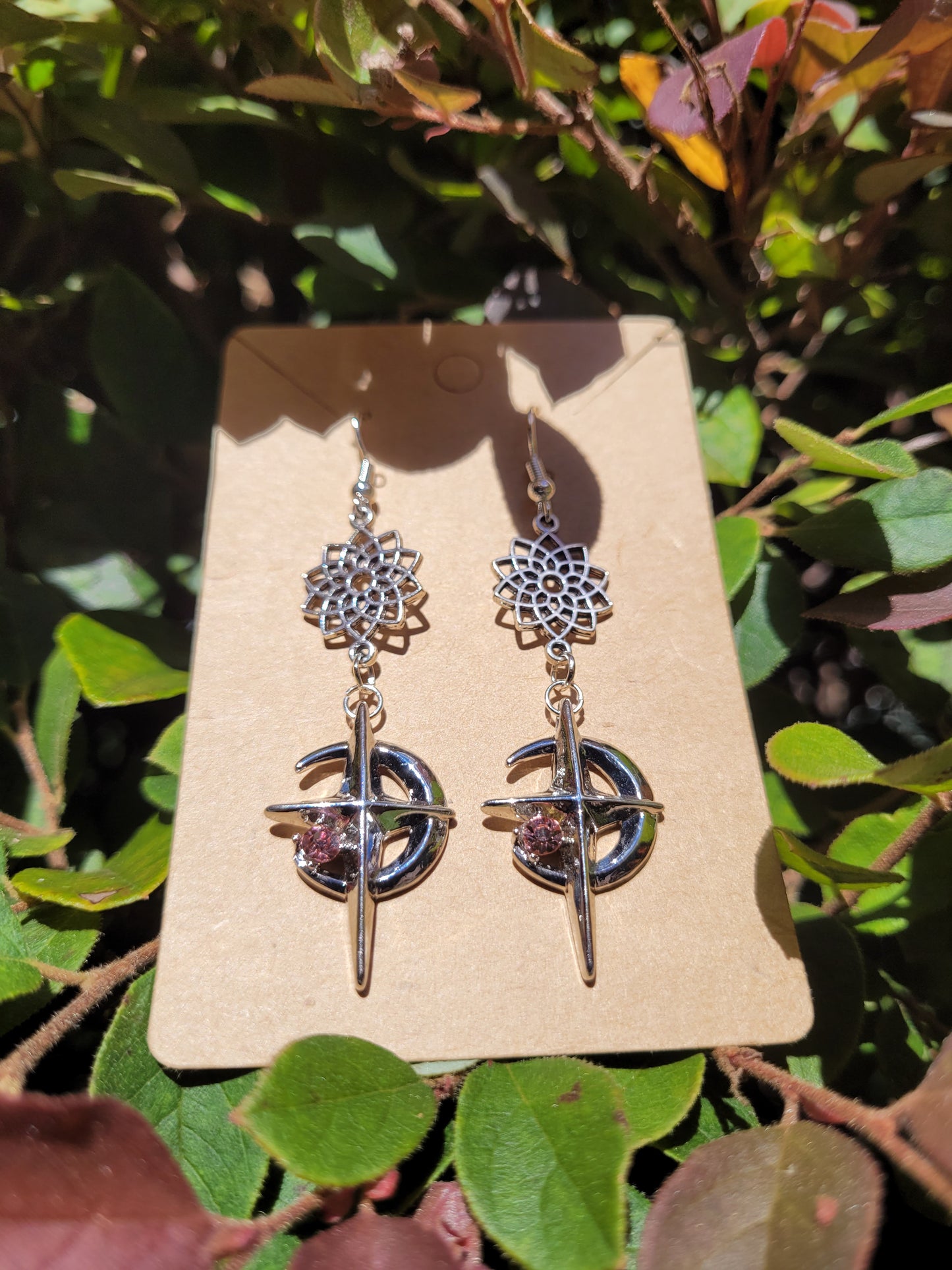 Star and Moon Dangle Earrings