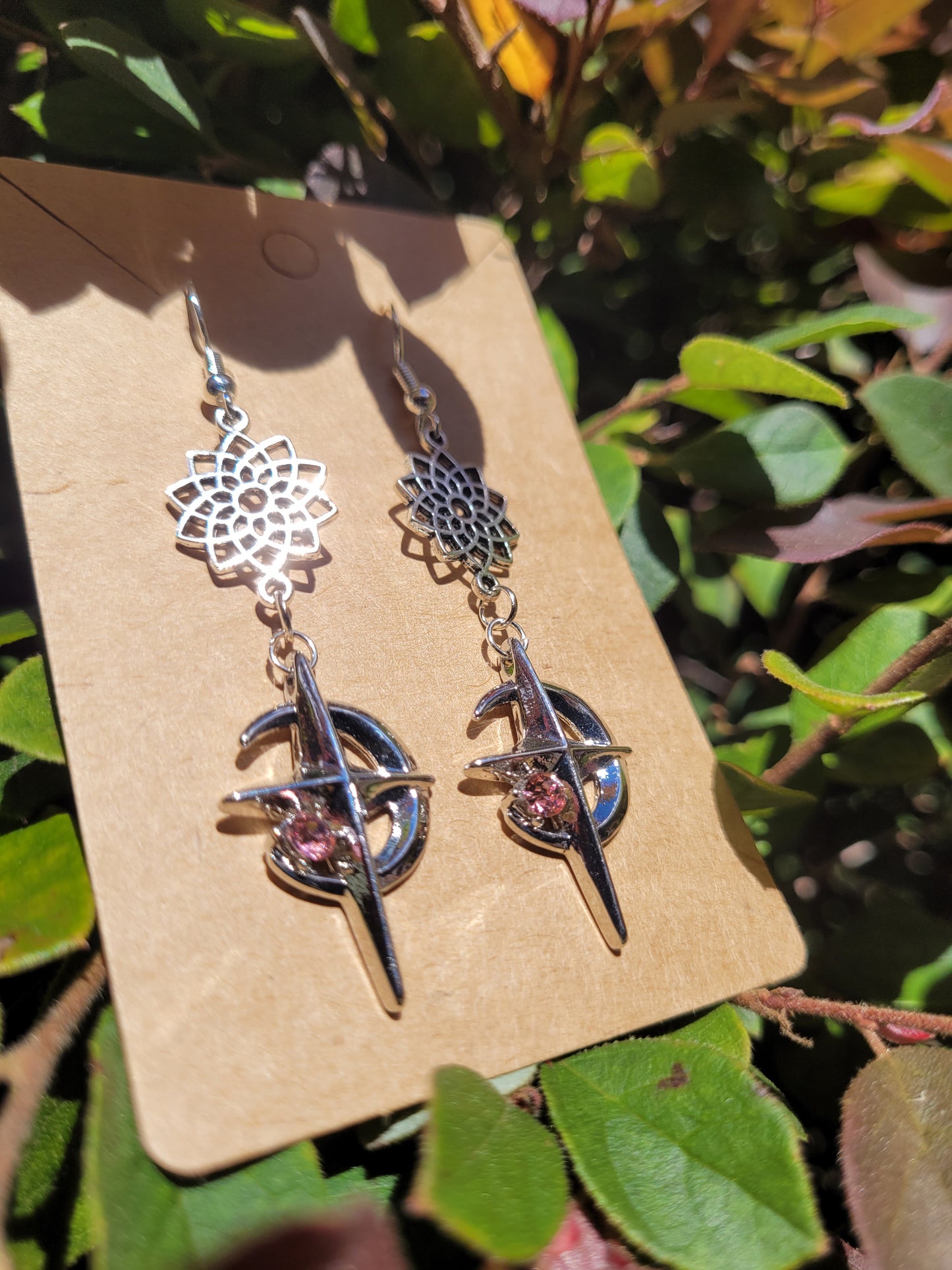 Star and Moon Dangle Earrings