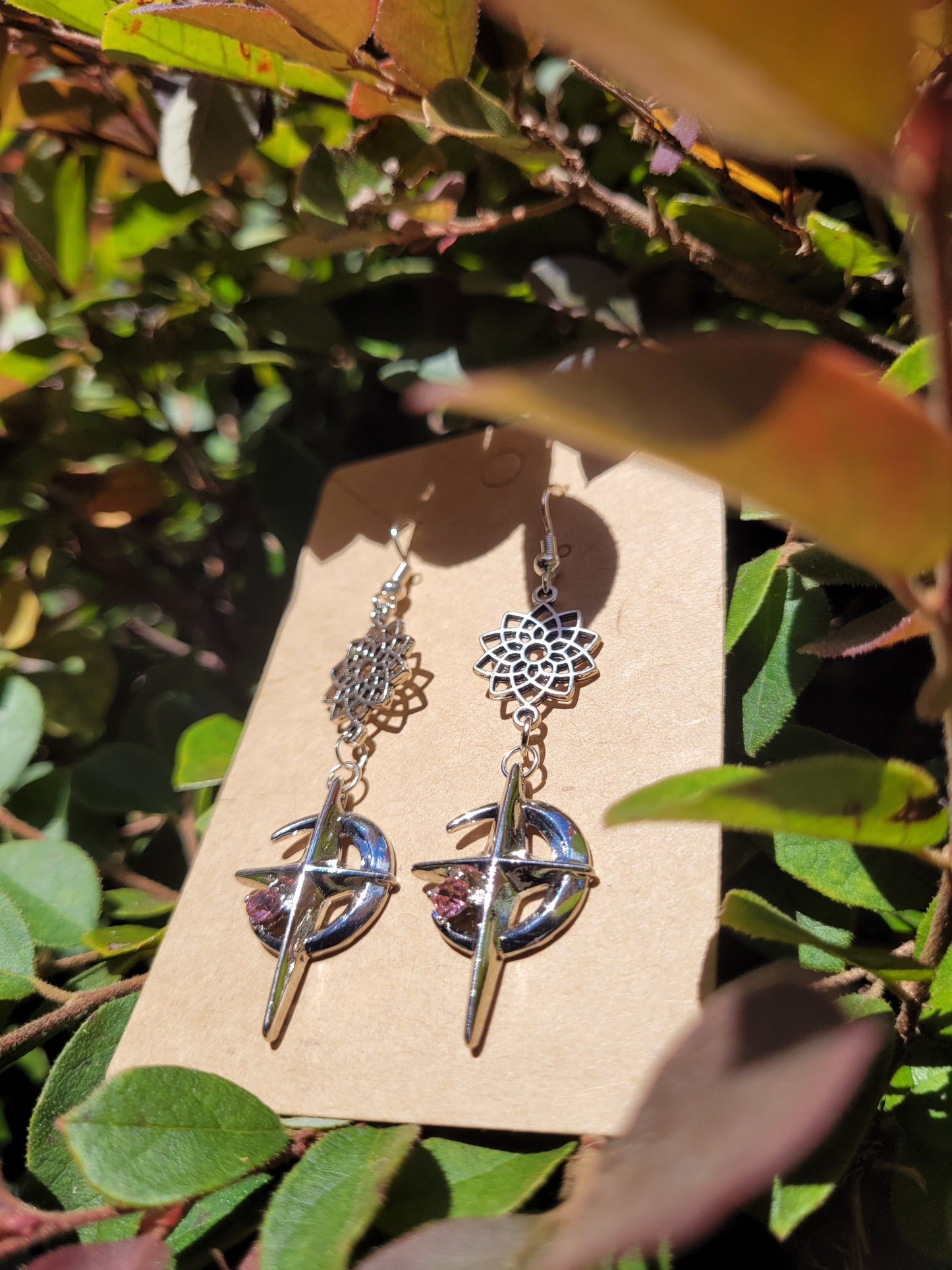 Star and Moon Dangle Earrings