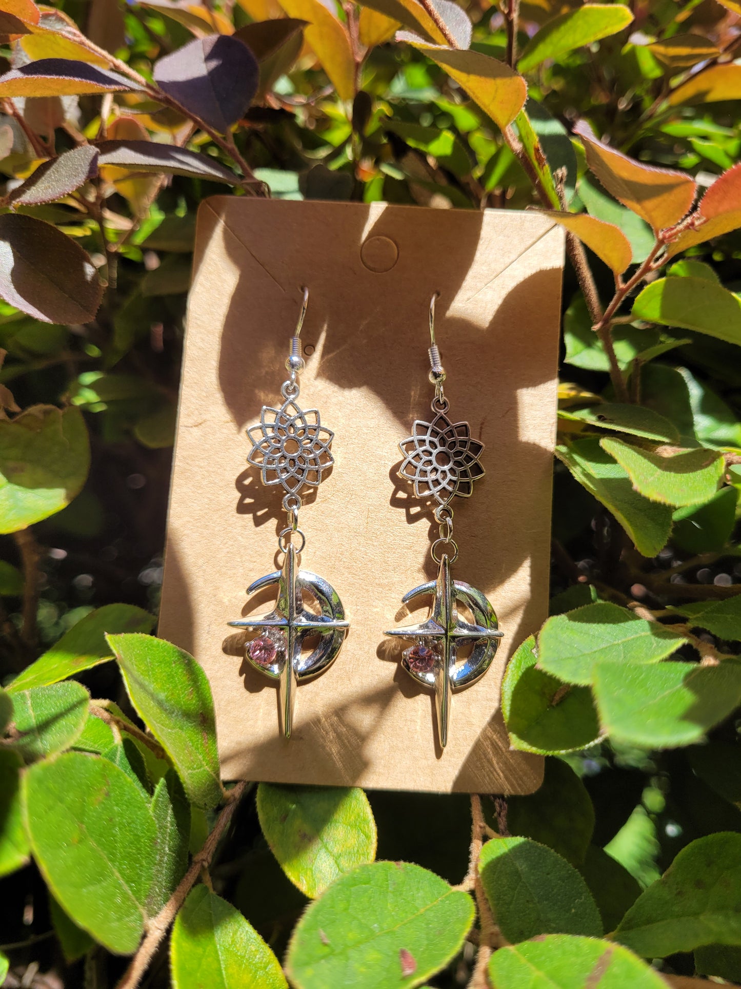 Star and Moon Dangle Earrings