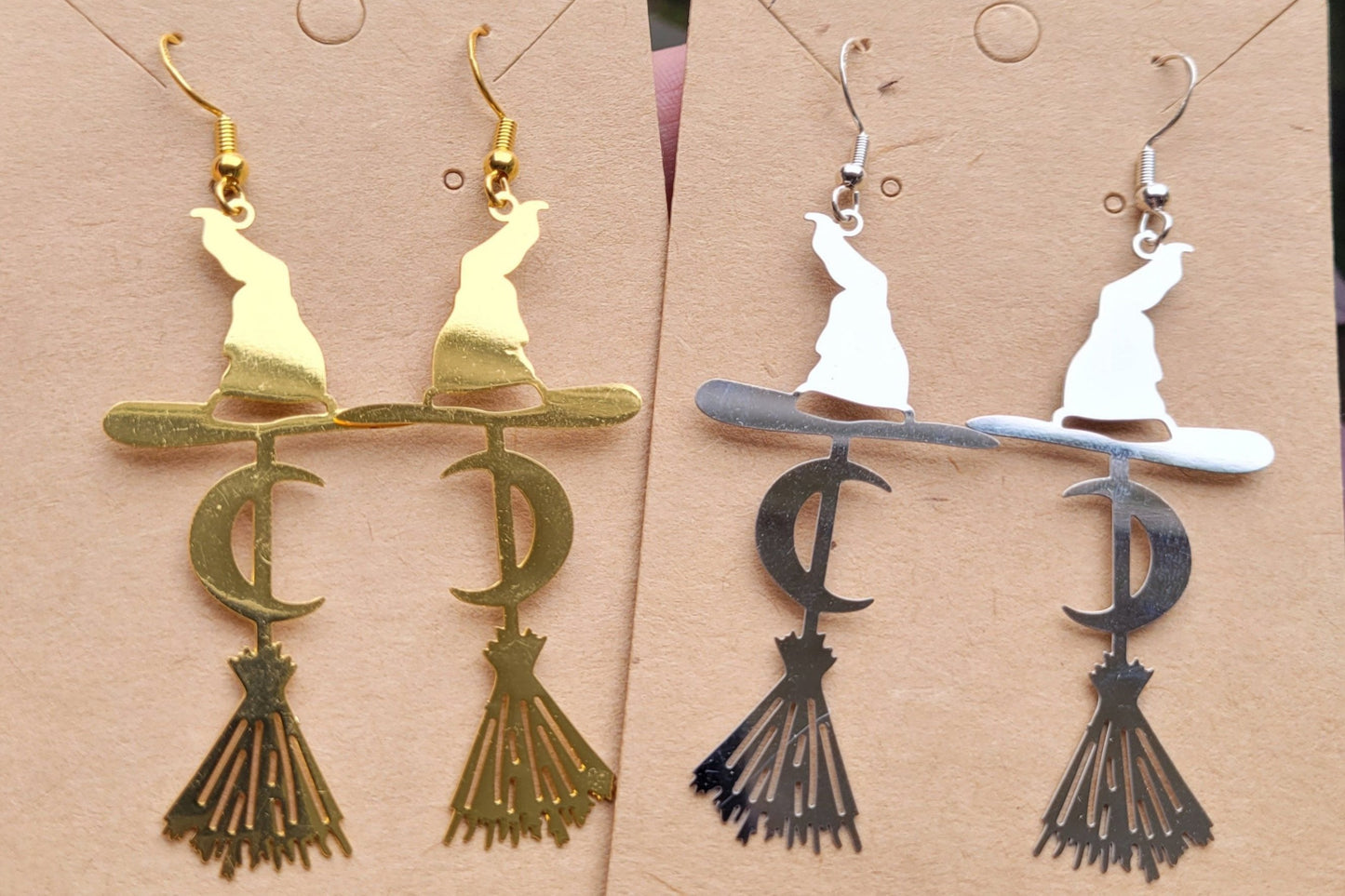 Witches Broom and Hat Earrings