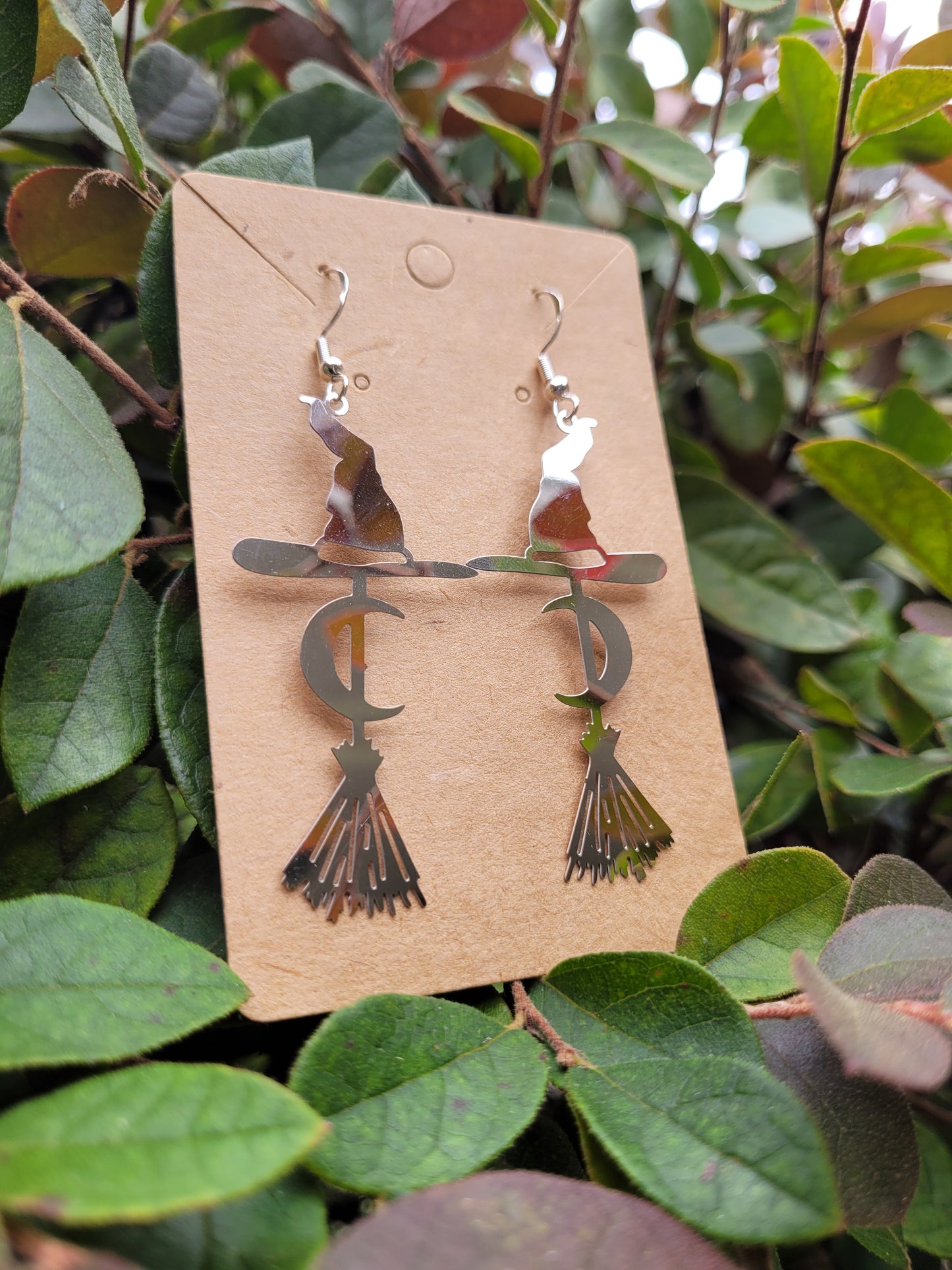 Witches Broom and Hat Earrings