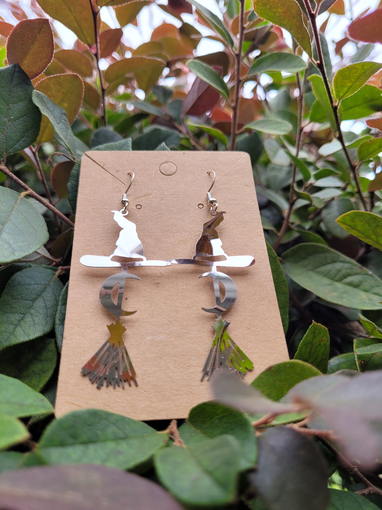 Witches Broom and Hat Earrings