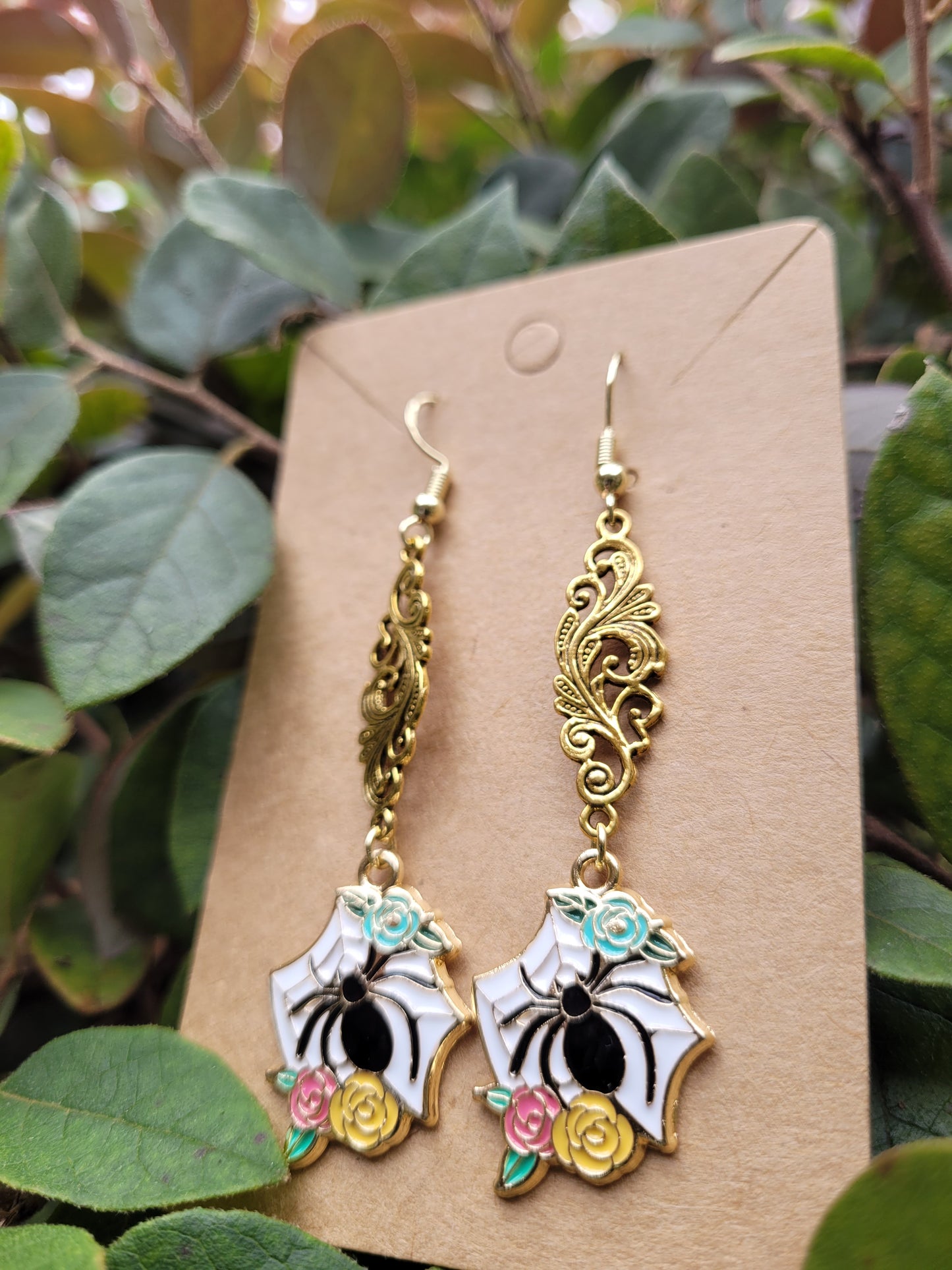 Spiders and Filigree Earrings