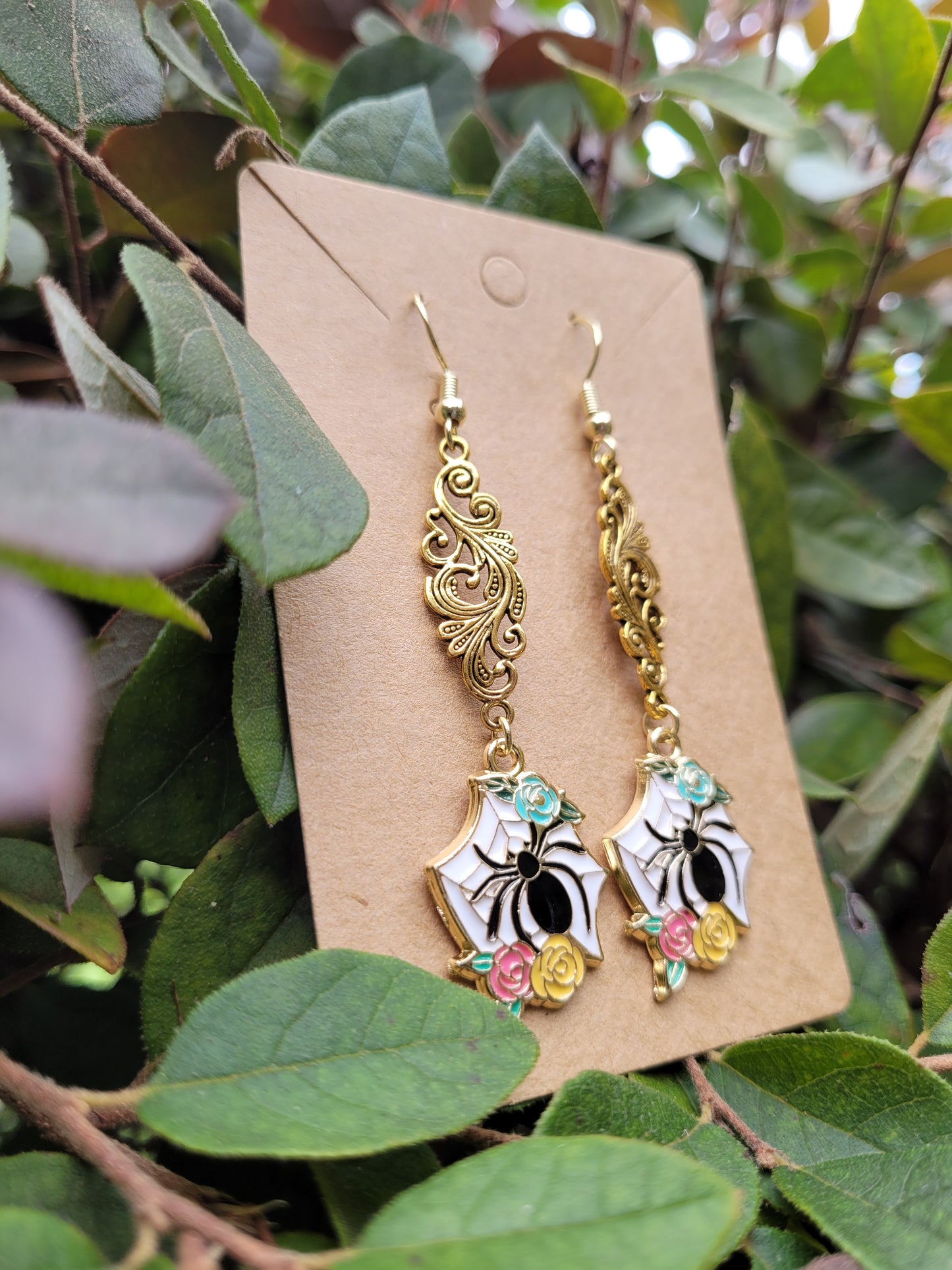 Spiders and Filigree Earrings