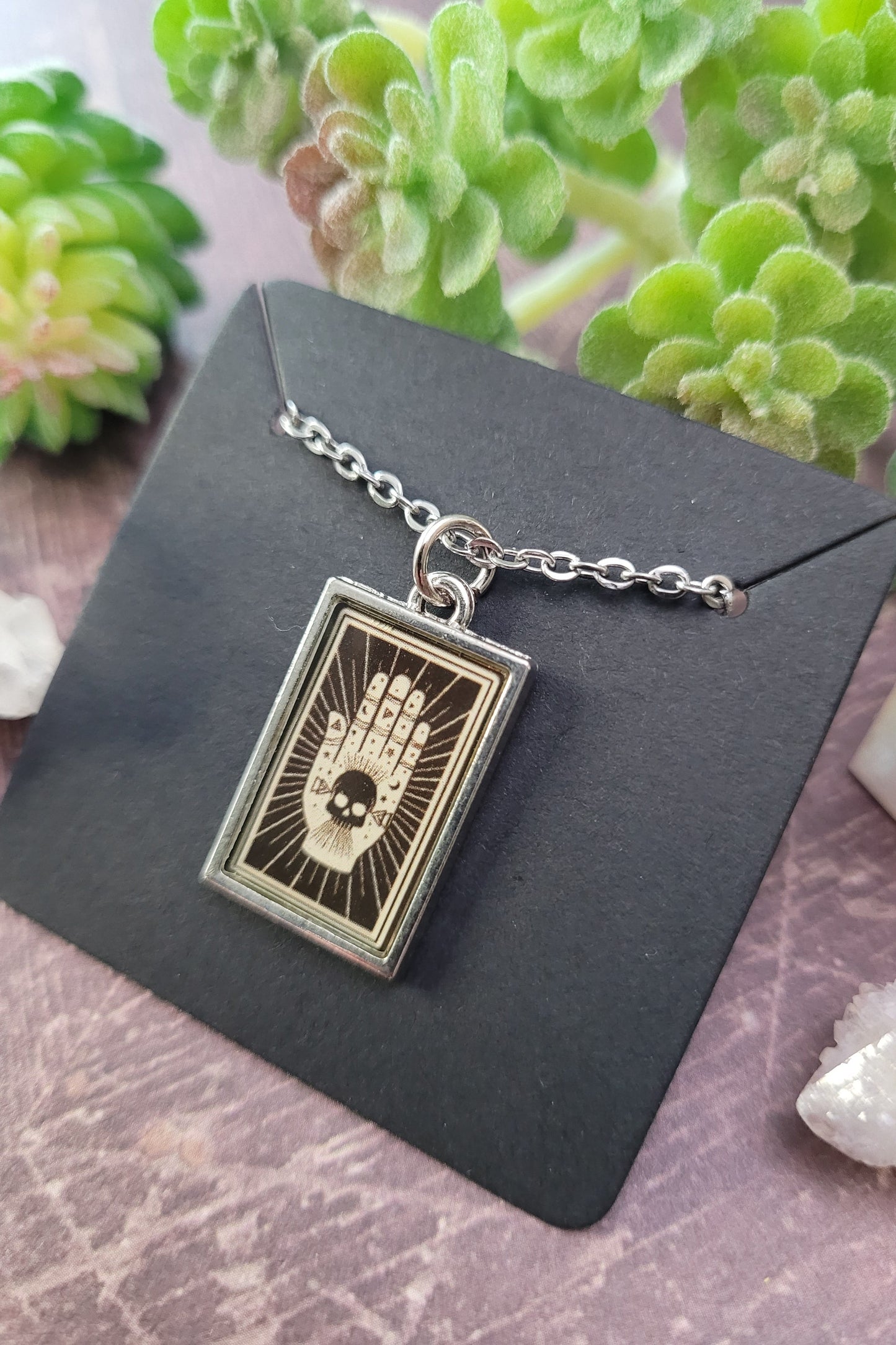 Palmistry Card Charm Necklace