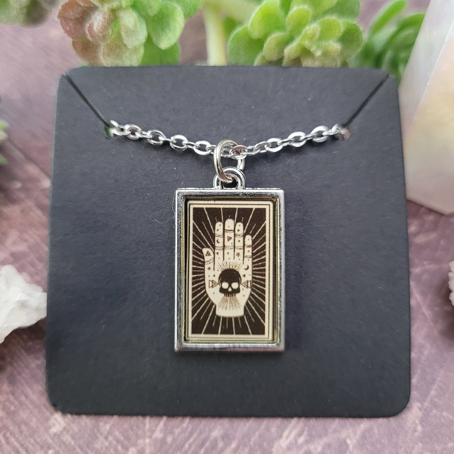 Palmistry Card Charm Necklace