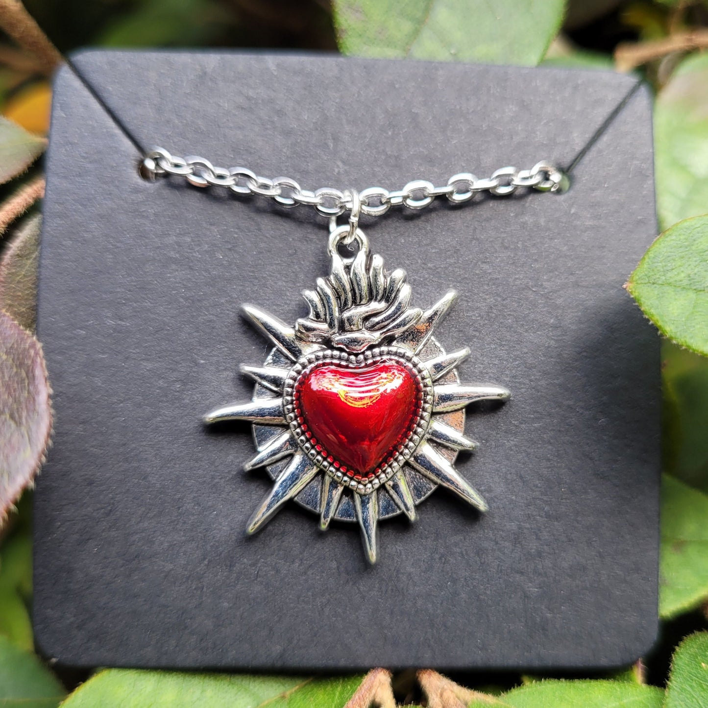 Red Sacred Heart Necklace