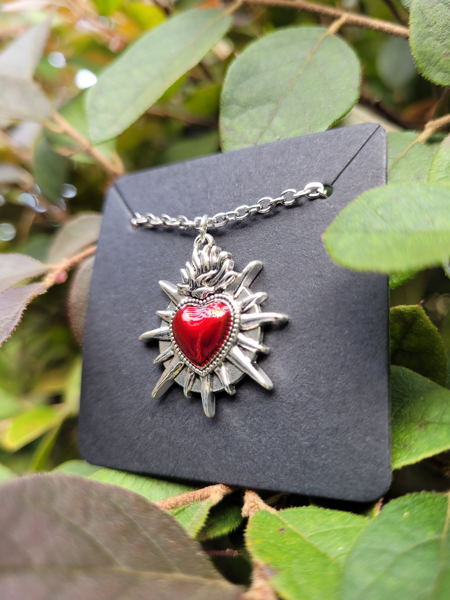 Red Sacred Heart Necklace