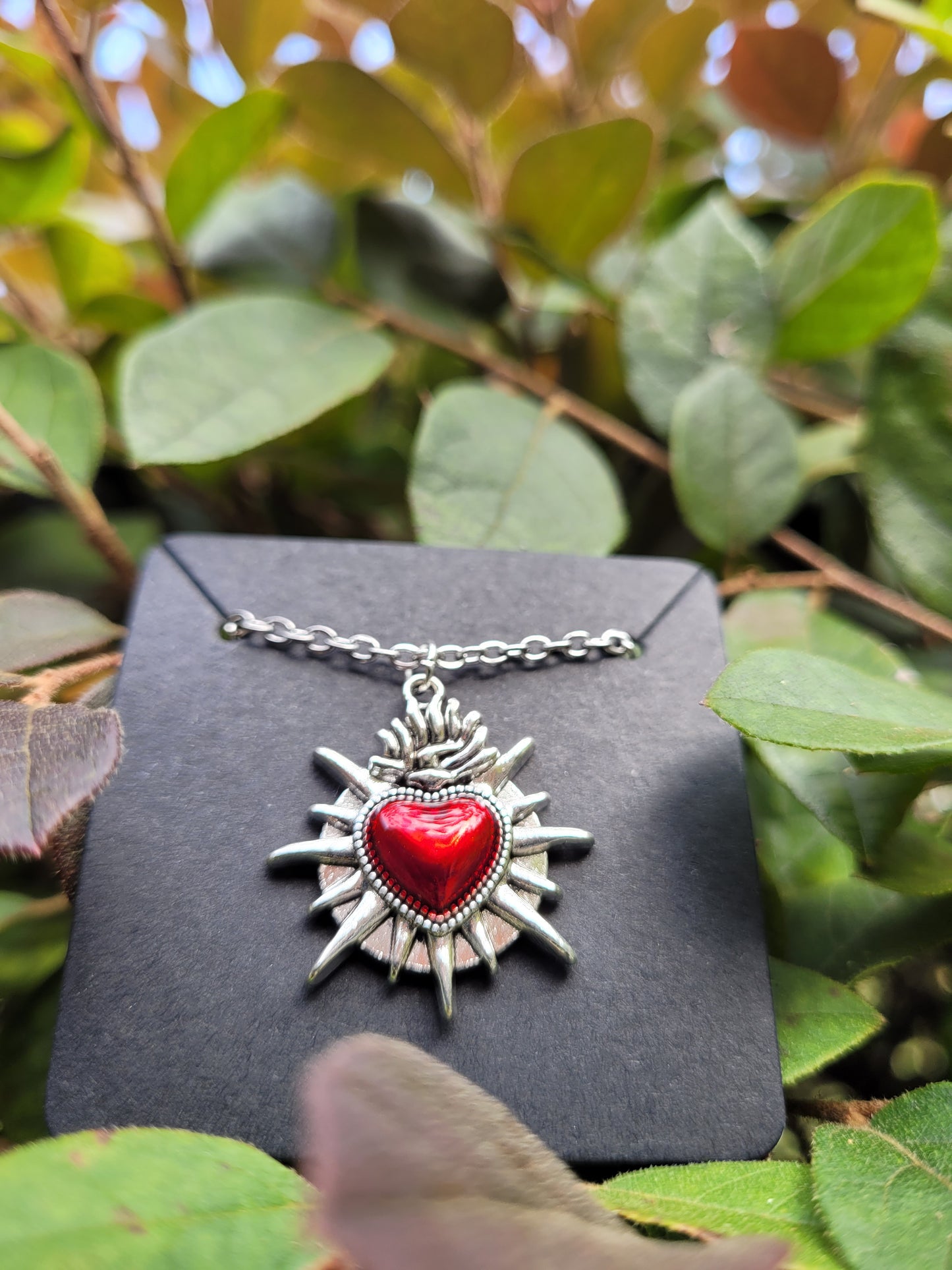 Red Sacred Heart Necklace