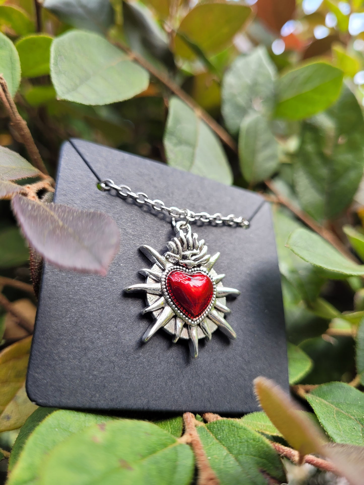 Red Sacred Heart Necklace