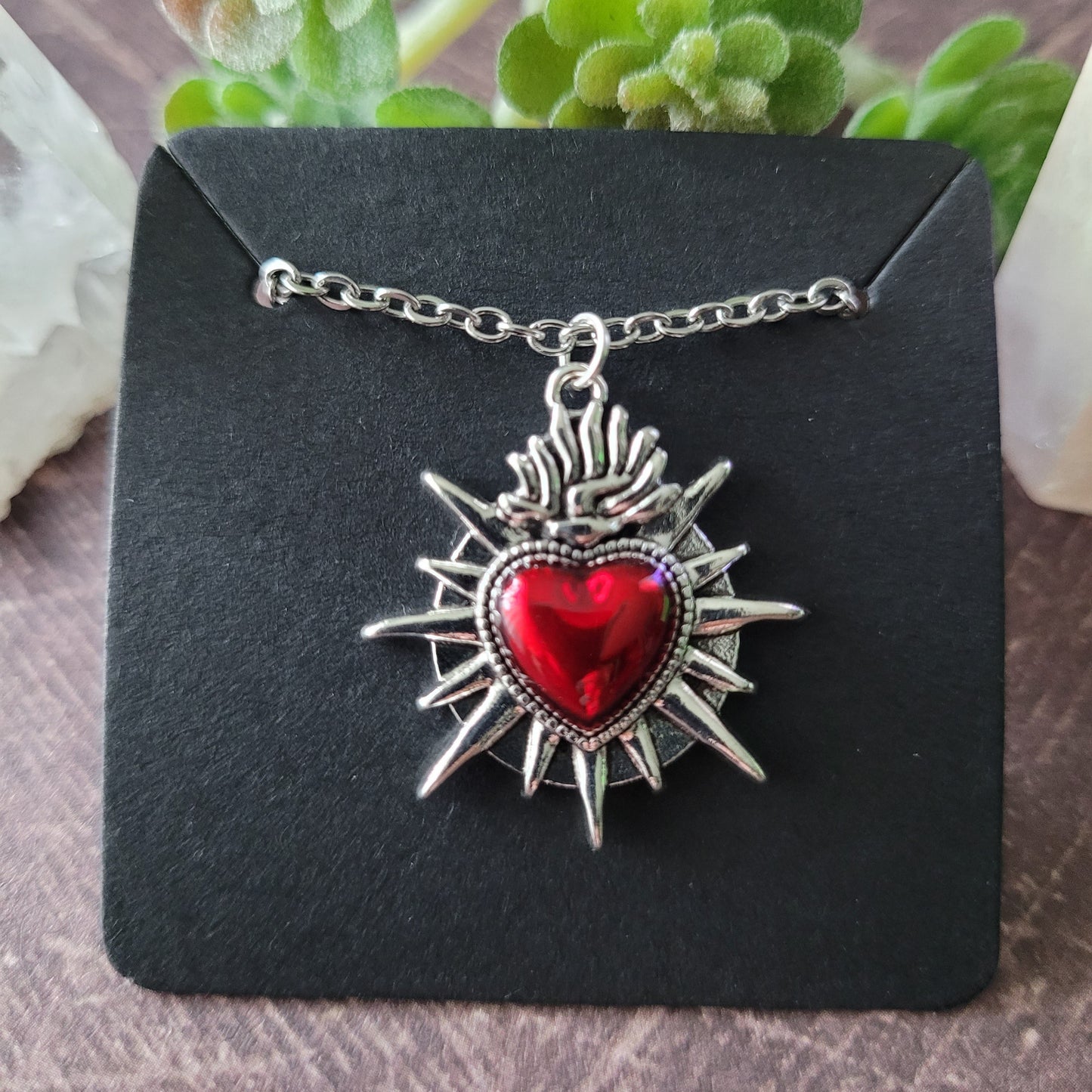 Red Sacred Heart Necklace