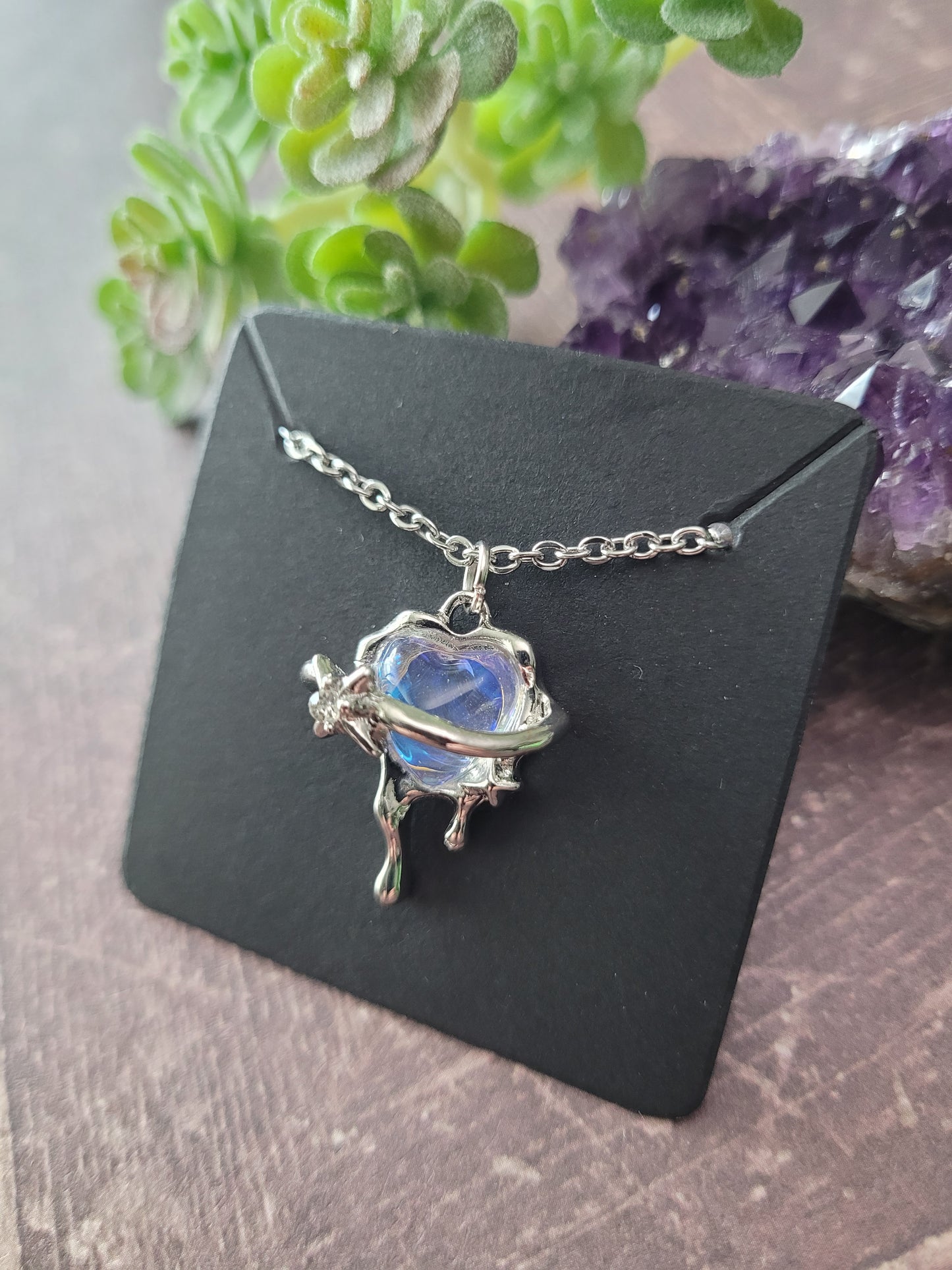 Iridescent Heart Necklace