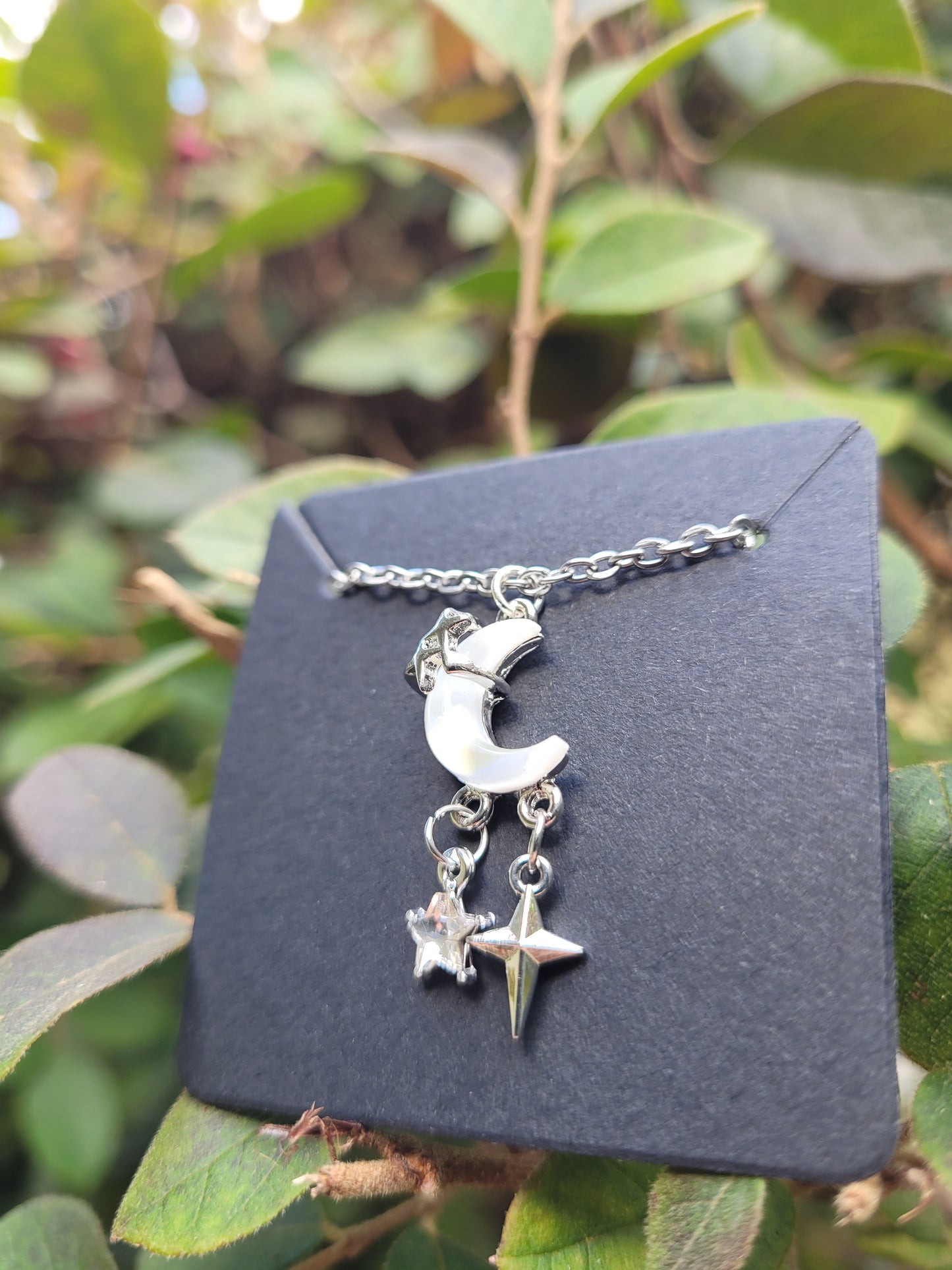 Crescent Moon and Star Charms Necklace