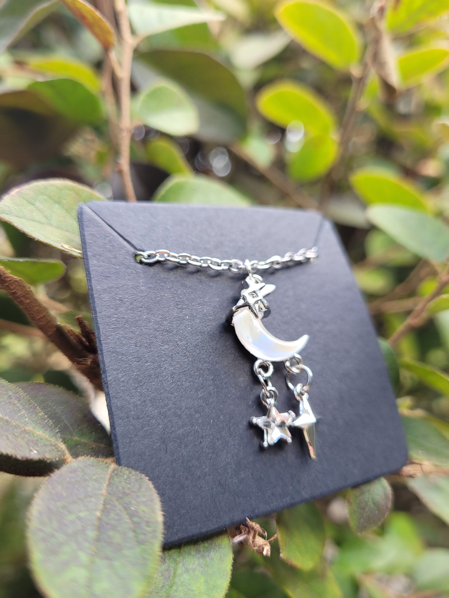 Crescent Moon and Star Charms Necklace