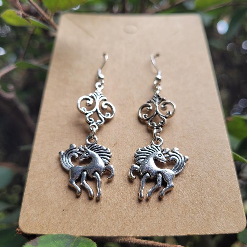 Filigree Unicorn Earrings